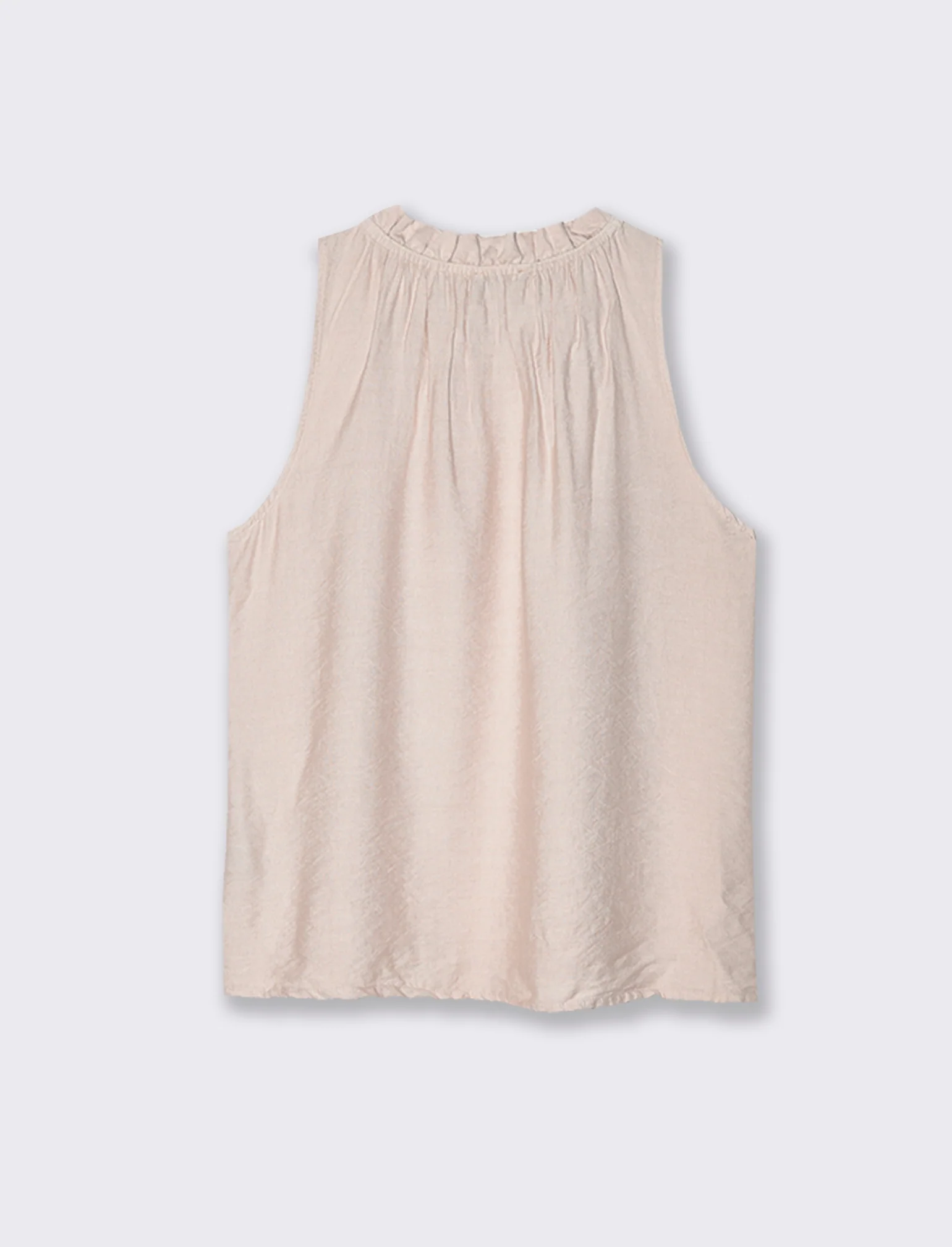 Top in cotone lavato con arriccio sul collo - Rosa - Image 4
