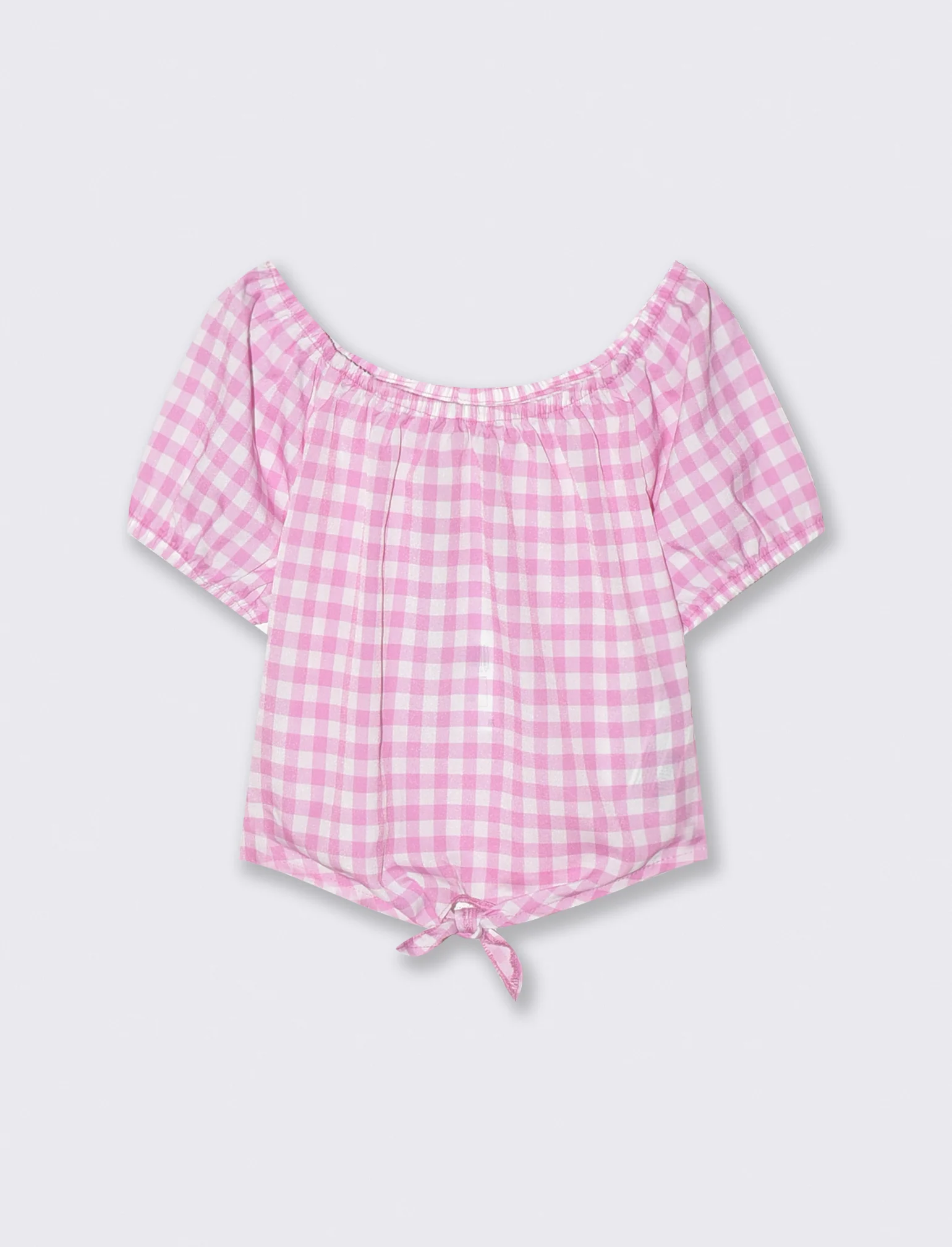 Top in crêpe con nodo decorativo - Rosa