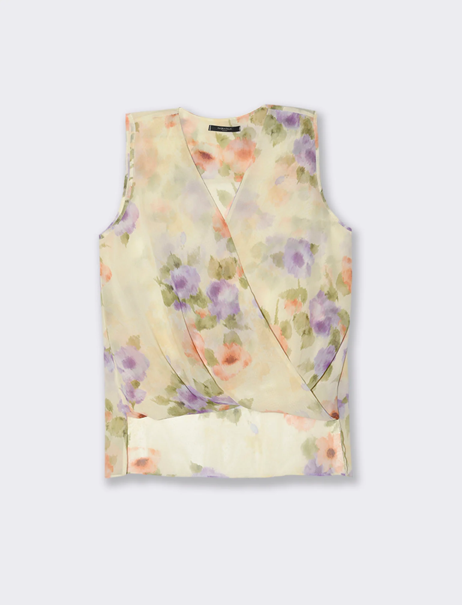 Top in fantasia in tessuto leggero - Giallo - Image 4