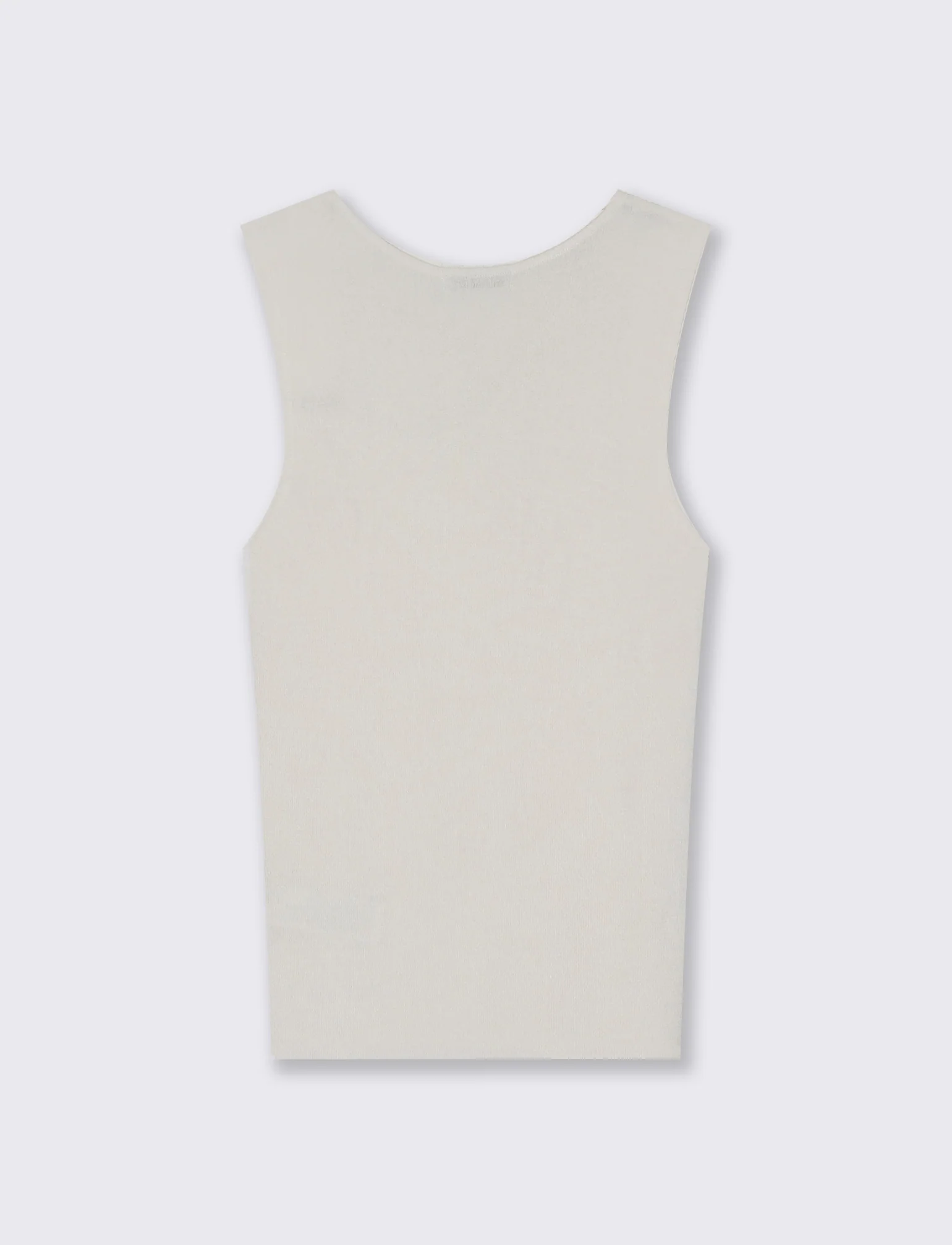 Top in Maglia con Scollo Asimmetrico e Gioiello - Avorio - Image 5