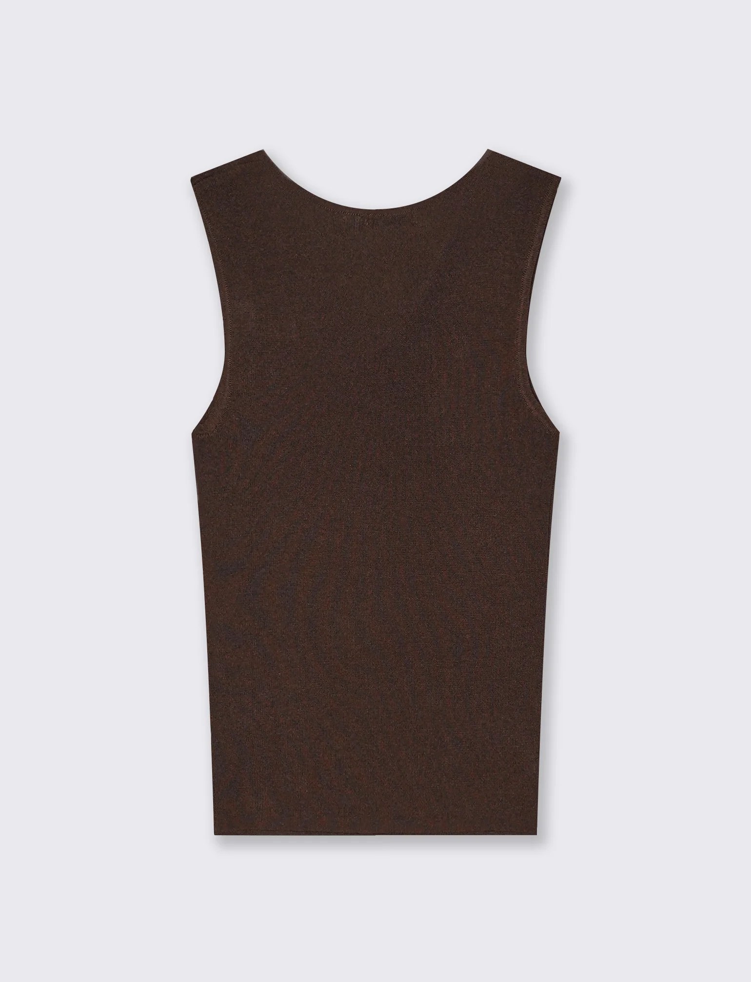 Top in Maglia con Scollo Asimmetrico e Gioiello - Marrone cioccolato - Image 2
