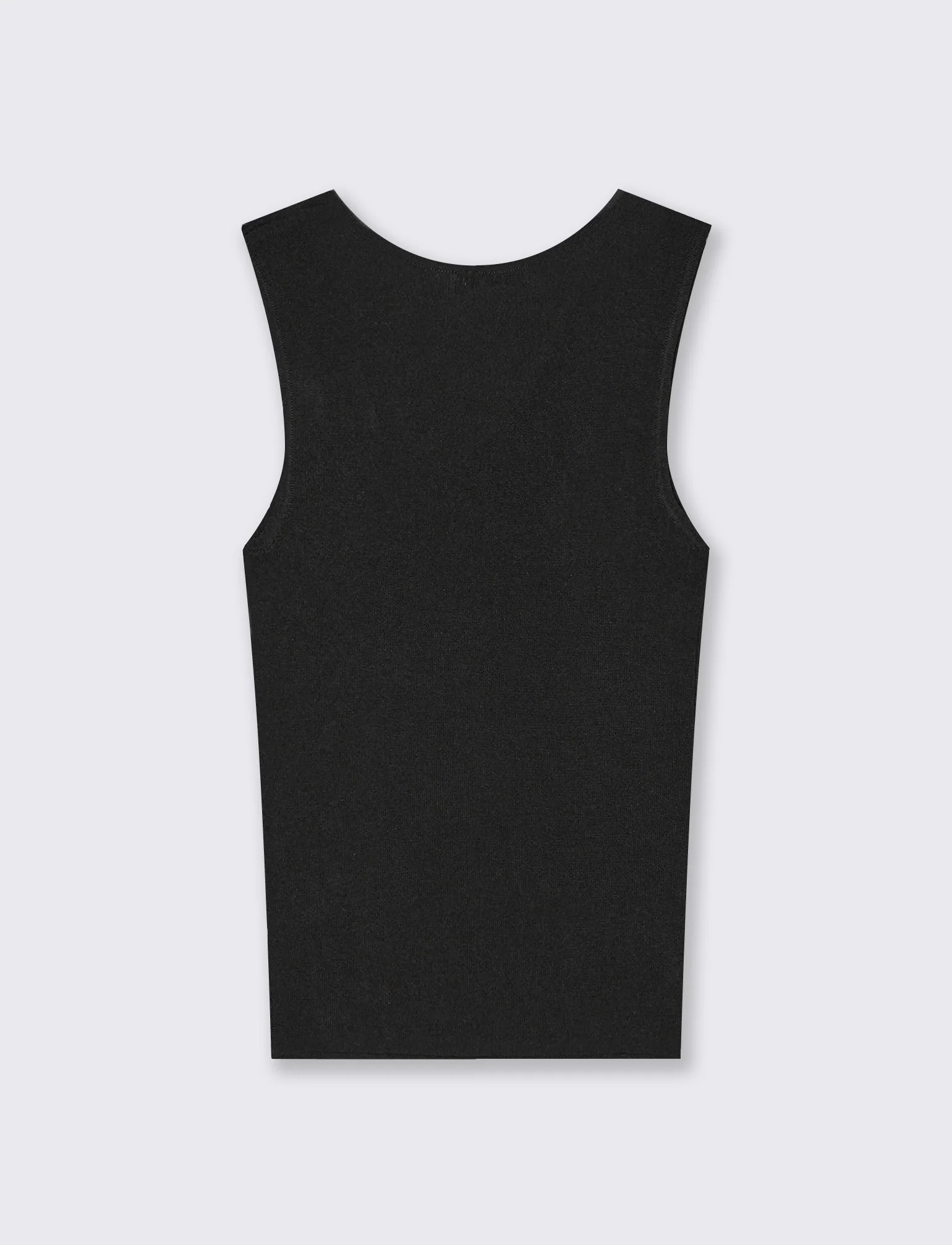 Top in Maglia con Scollo Asimmetrico e Gioiello - Nero - Image 2