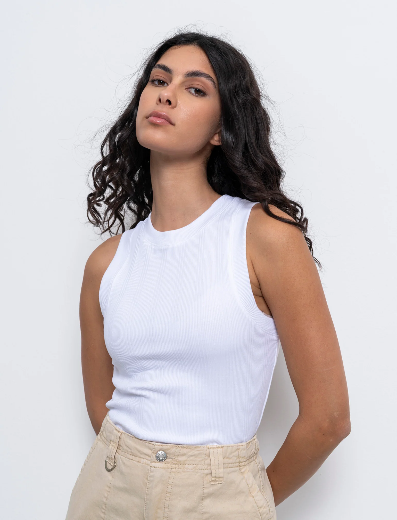 Top in maglia da donna - Bianco - Image 3