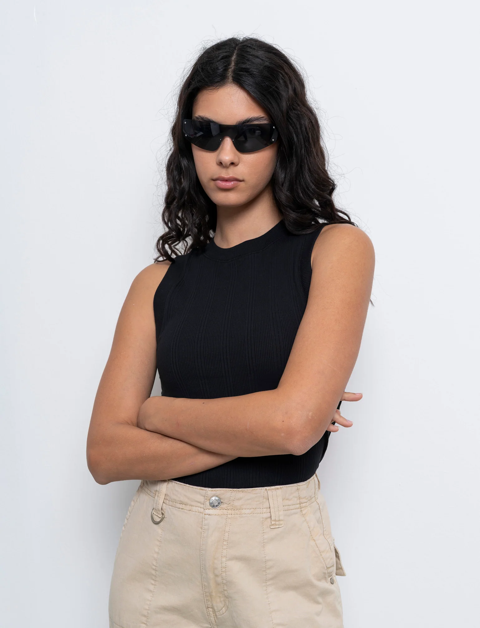 Top in maglia da donna - Nero