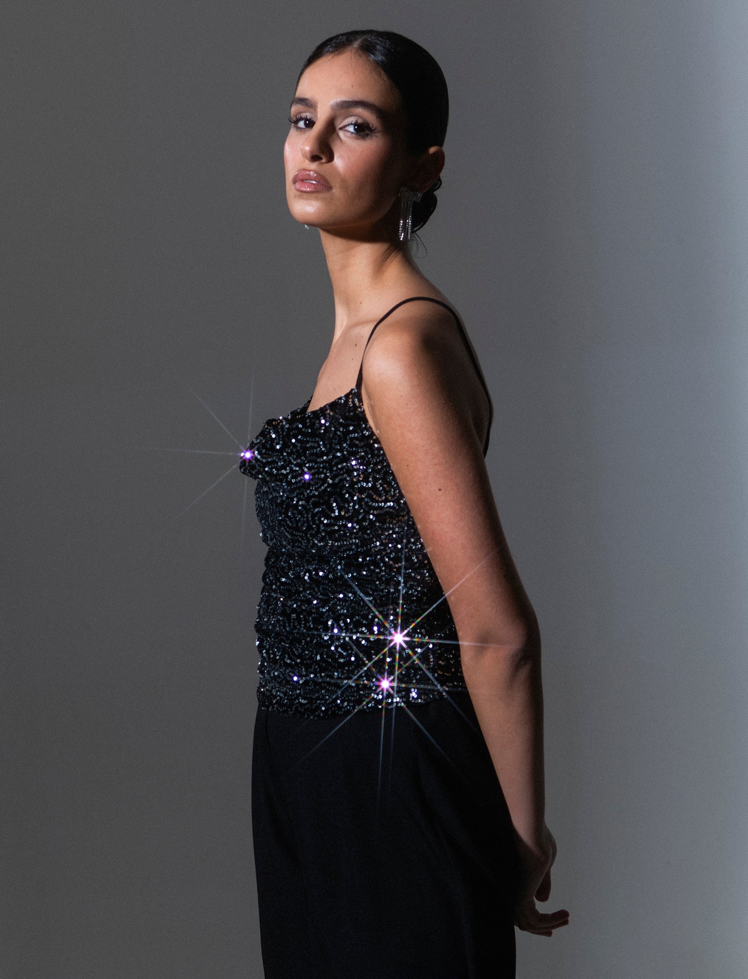 Top in paillettes - Argento - Image 4