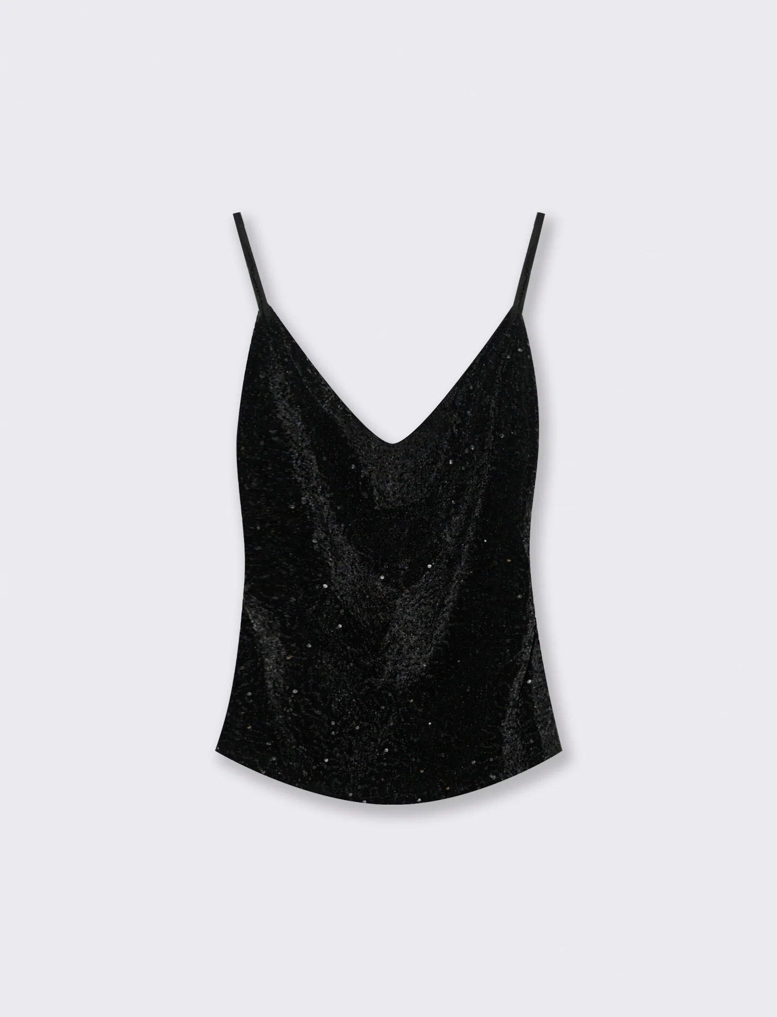 Top in paillettes - Nero