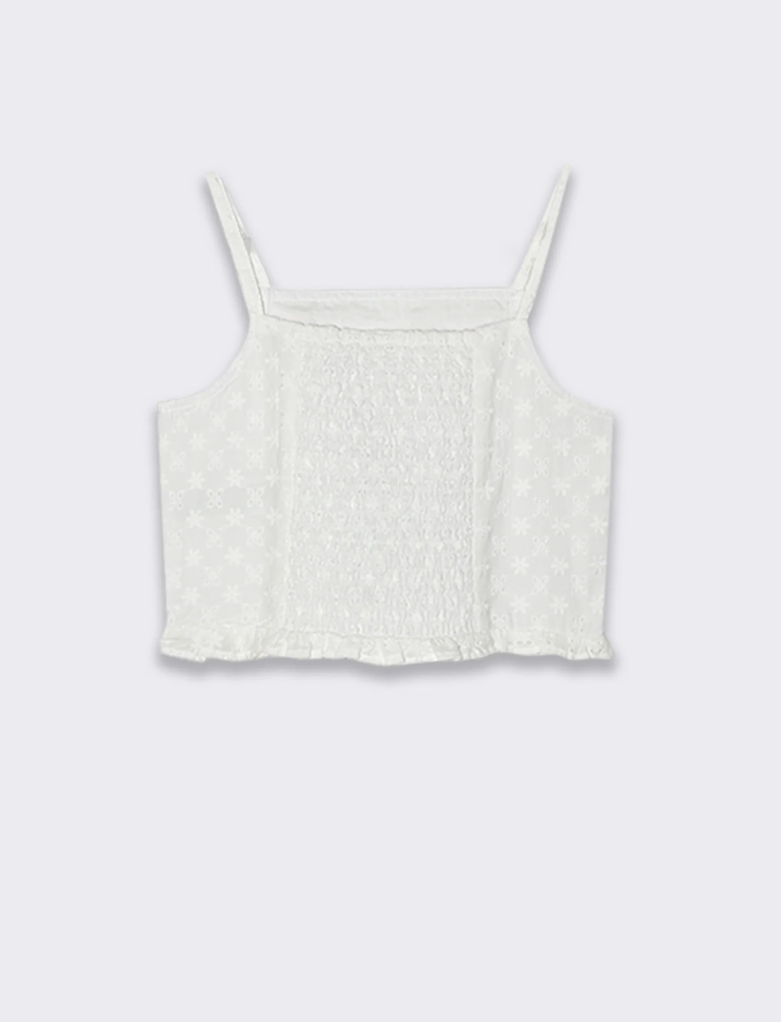 Top in sangallo da bambina - Bianco sporco - Image 4