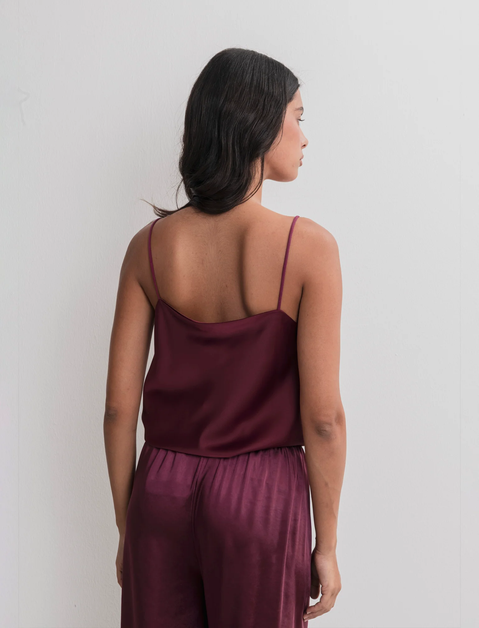 TOP IN SATIN - Bordeaux - Image 4