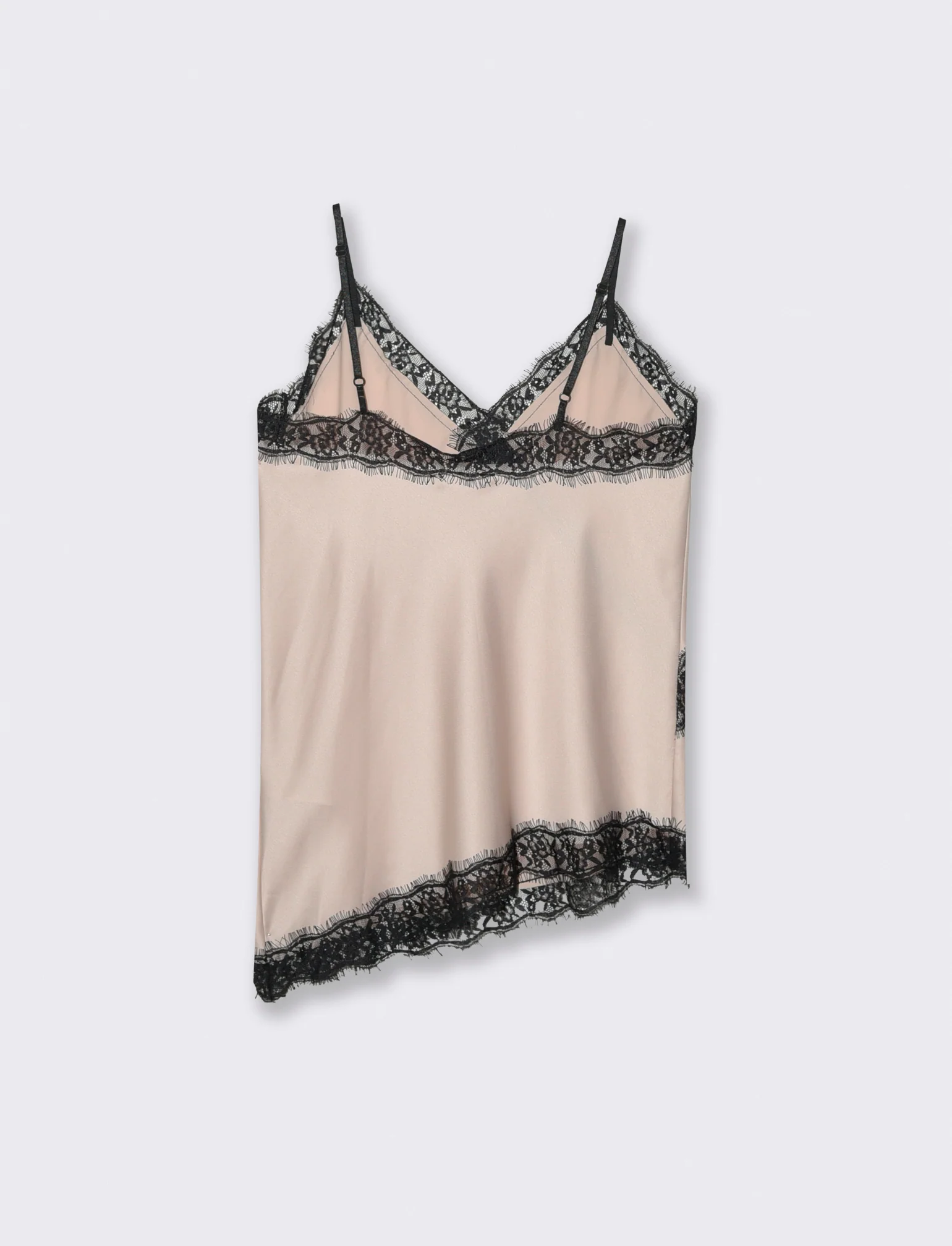 Top pizzo con bretelline - Beige - Image 2