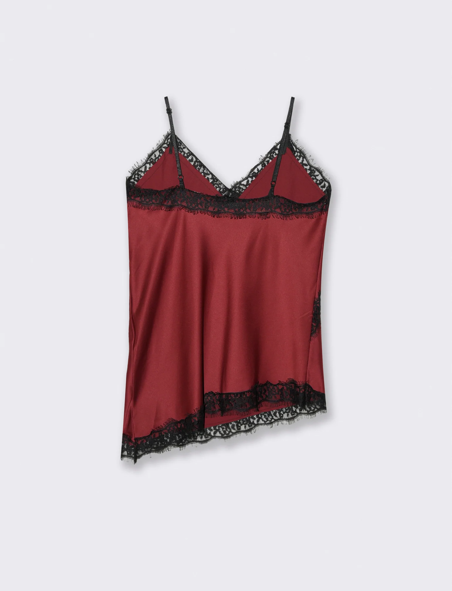Top pizzo con bretelline - Bordeaux - Image 2