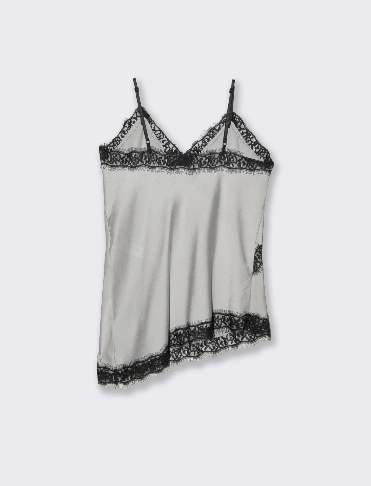 Top pizzo con bretelline - Grigio - Image 2