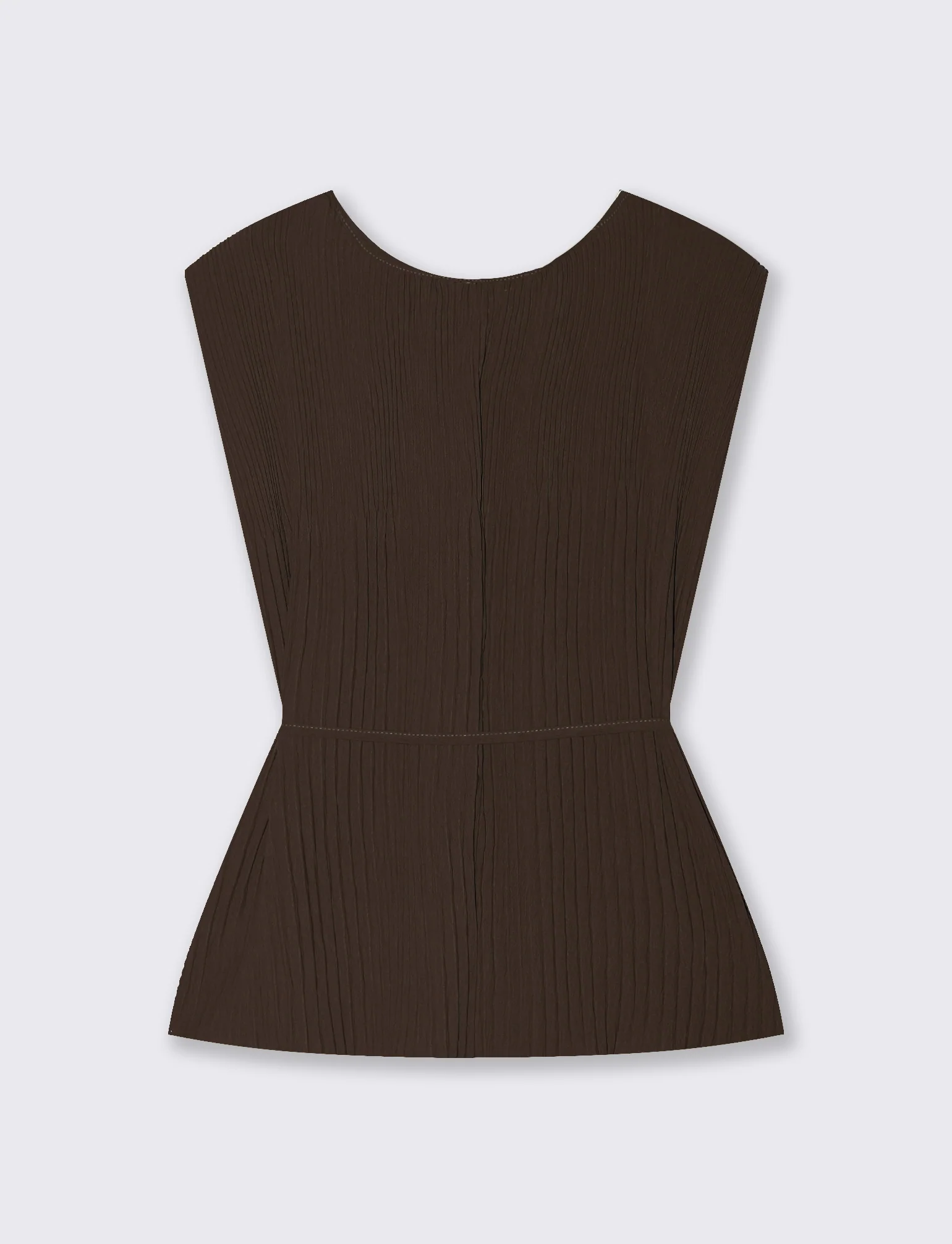 Top Plissettato con Spalline Imbottite - Moro - Image 2