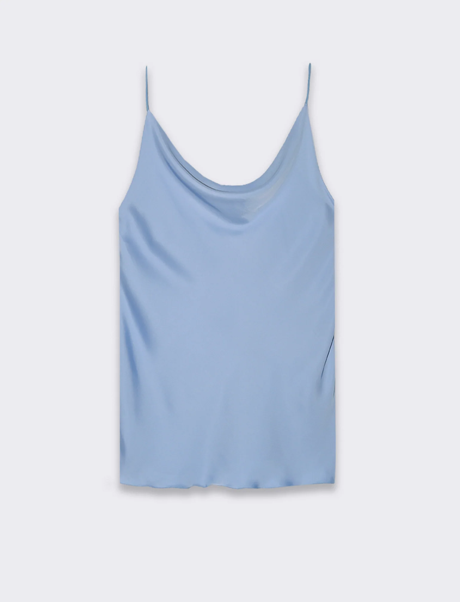 Top raso con bretelline elastiche - Azzurro - Image 3