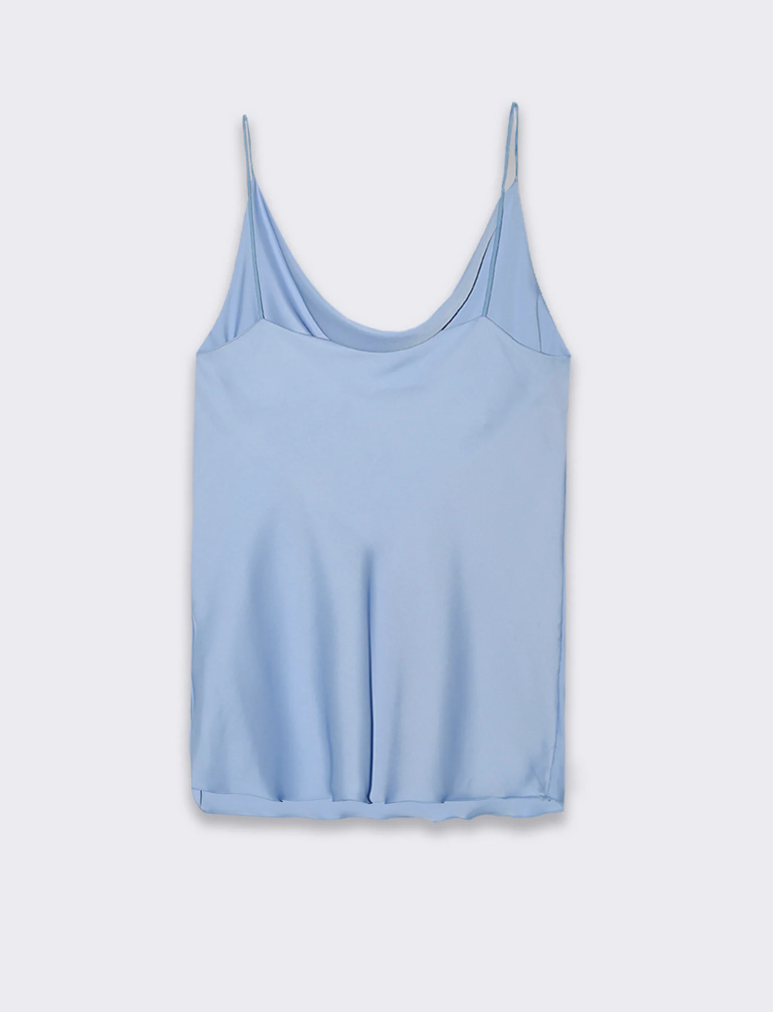 Top raso con bretelline elastiche - Azzurro - Image 4