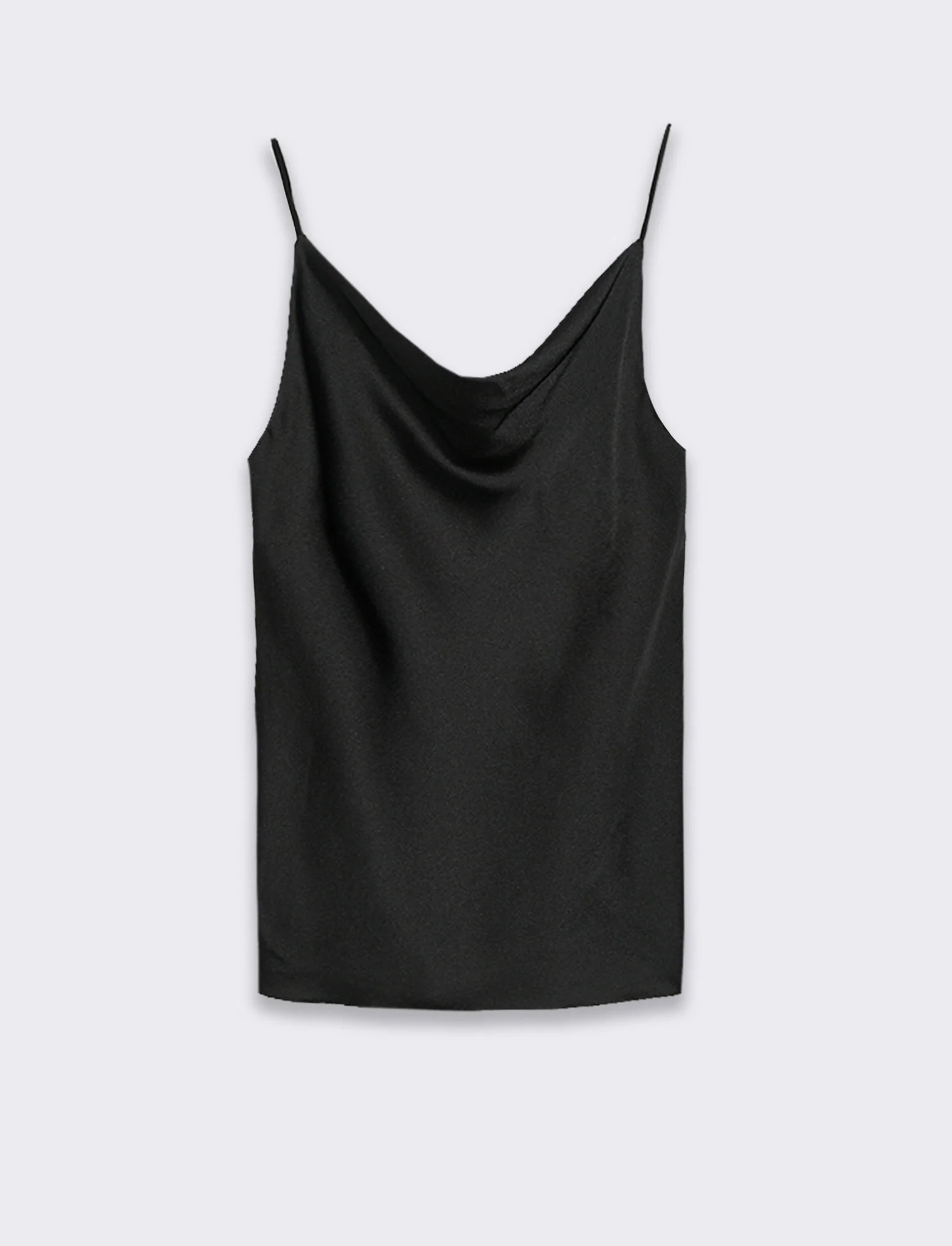 Top raso con bretelline elastiche - Nero - Image 3