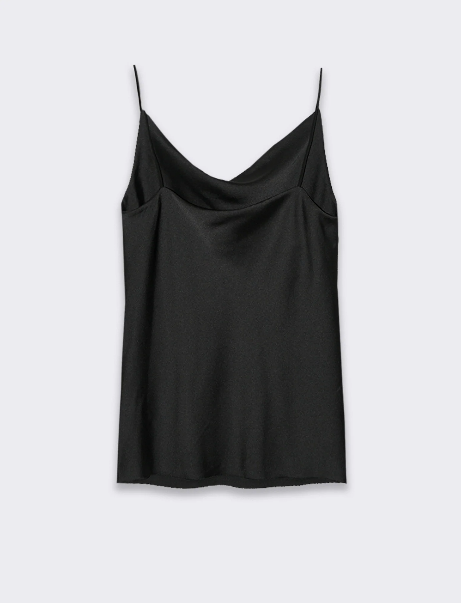 Top raso con bretelline elastiche - Nero - Image 4