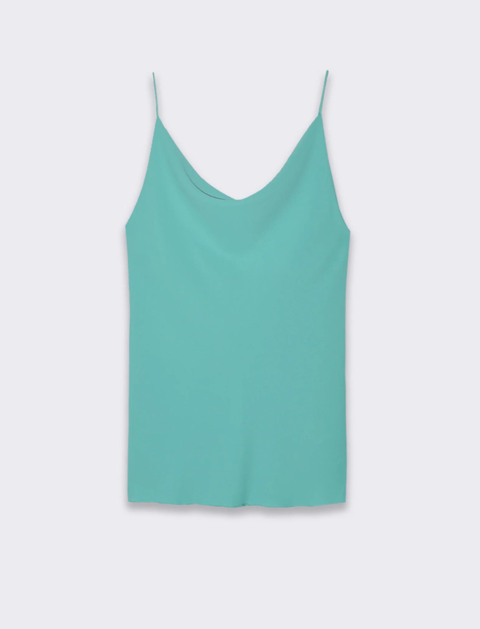 Top raso con bretelline elastiche - Verde - Image 3