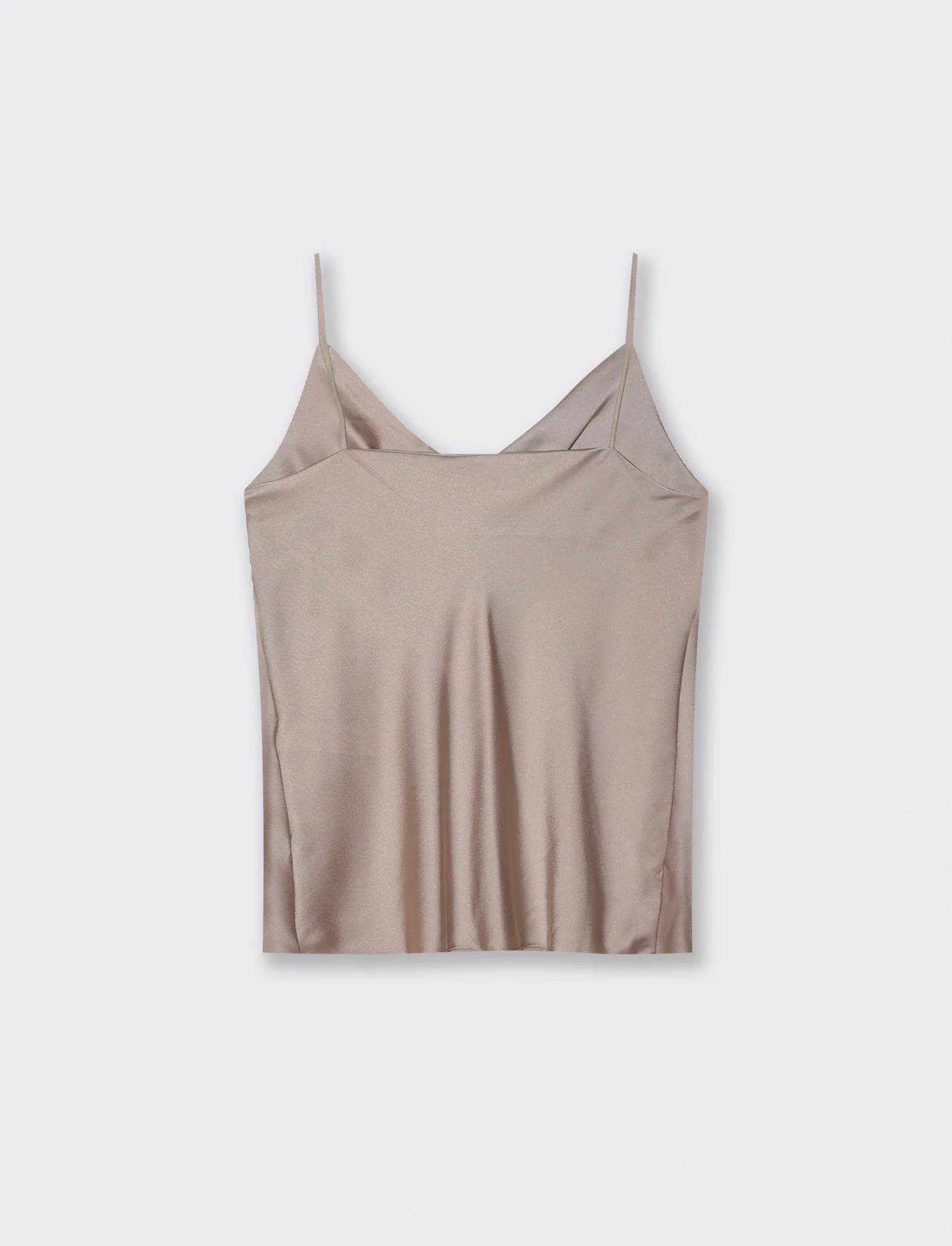 Top raso con bretelline - Grigio fango - Image 2