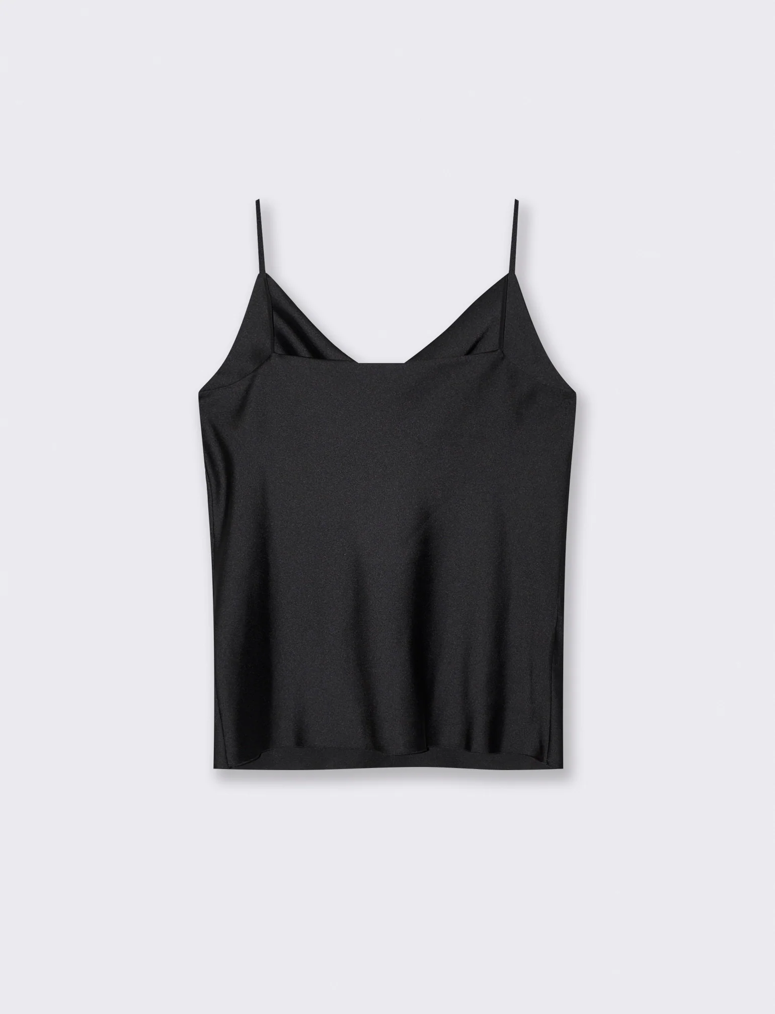 Top raso con bretelline - Nero - Image 2