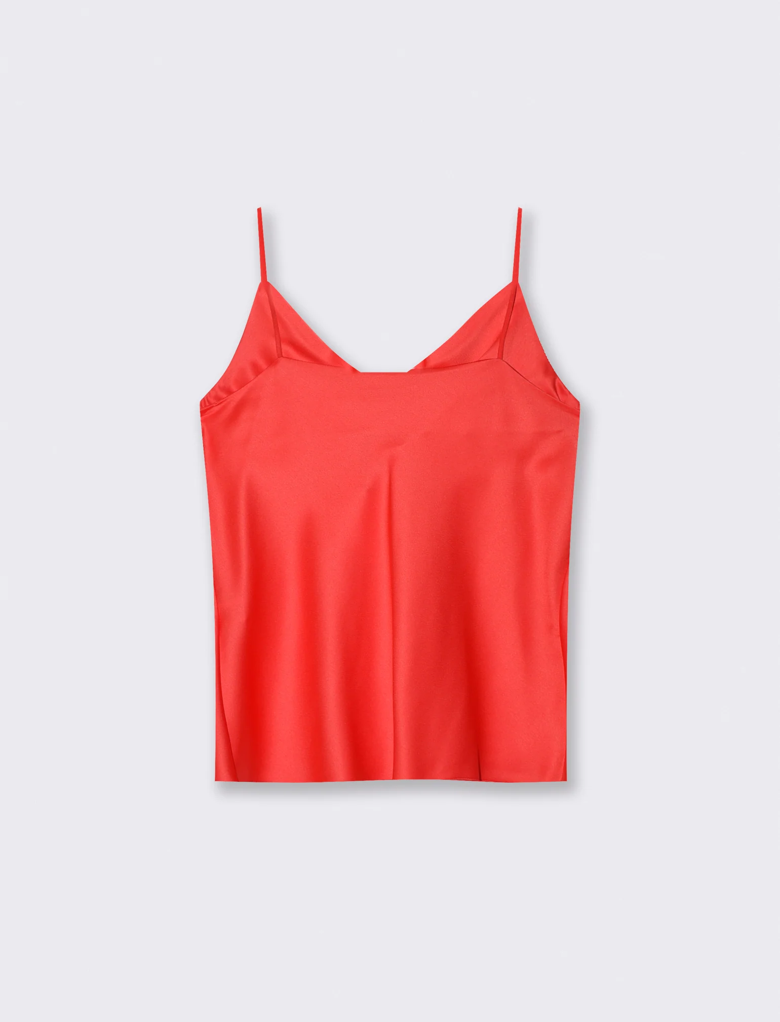 Top raso con bretelline - Rosso - Image 2