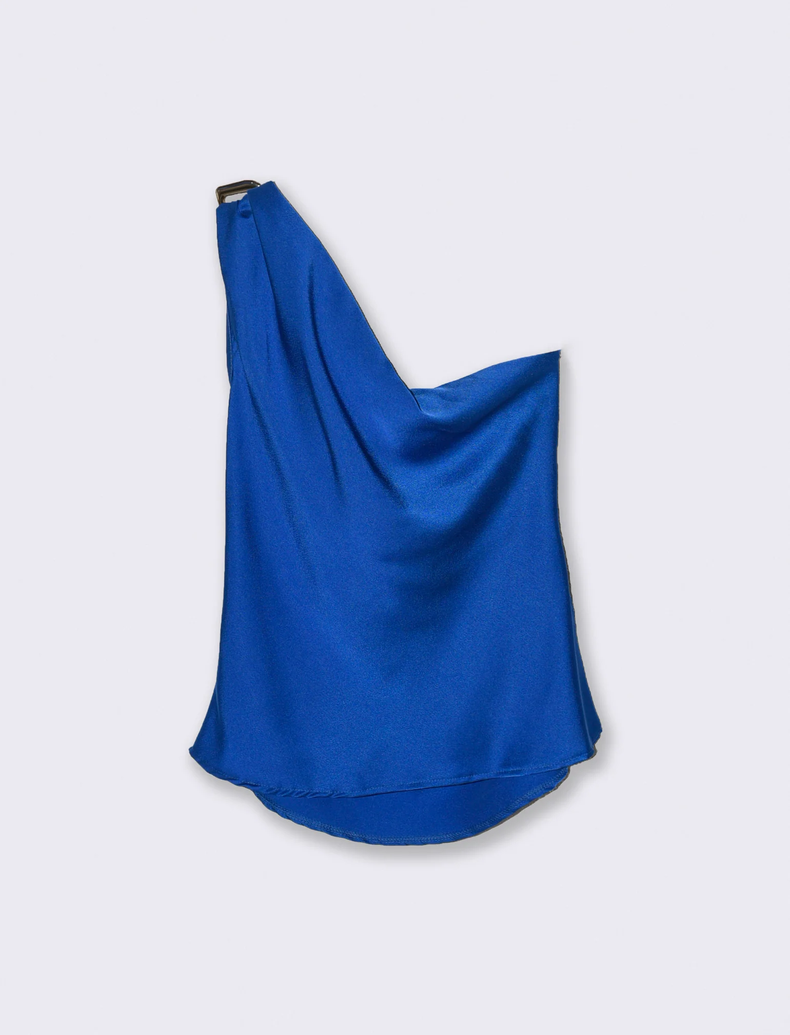 Top raso monospalla con accessorio - Bluette - Image 4