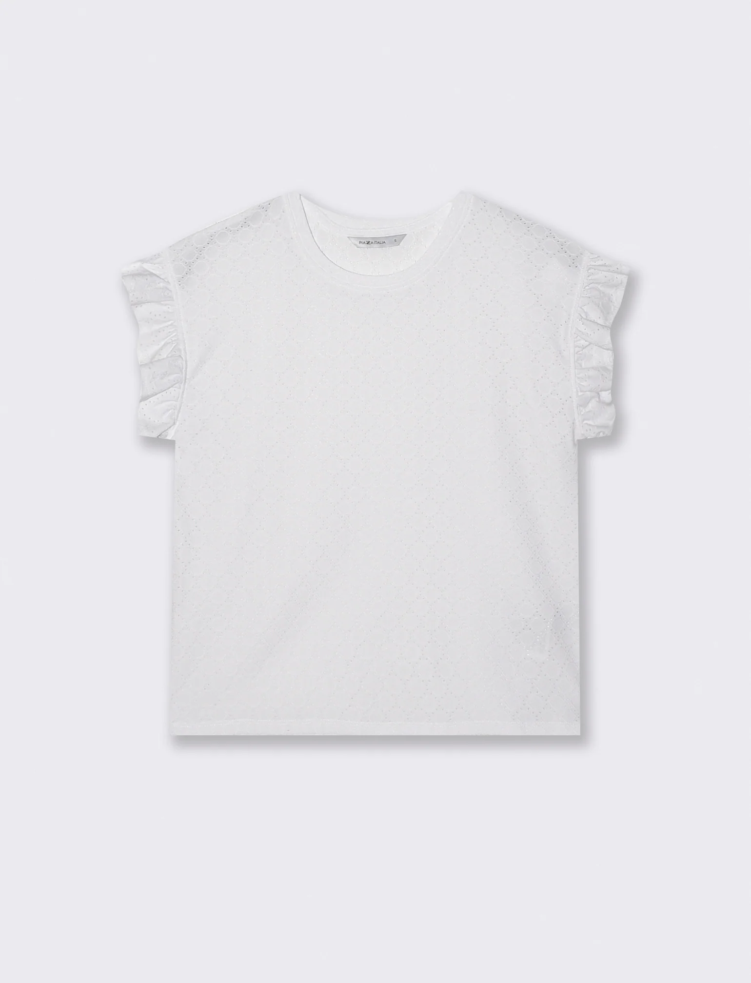 Top Rouches con Girocollo e Maniche - Bianco - Image 2