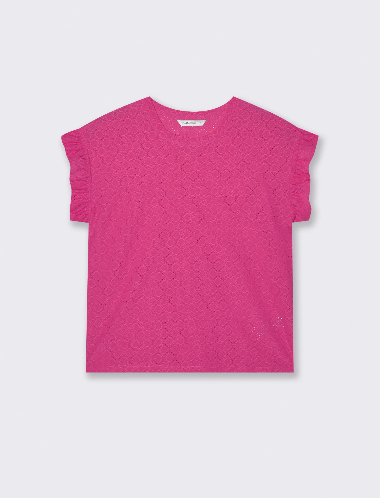 Top Rouches con Girocollo e Maniche - Fuxia