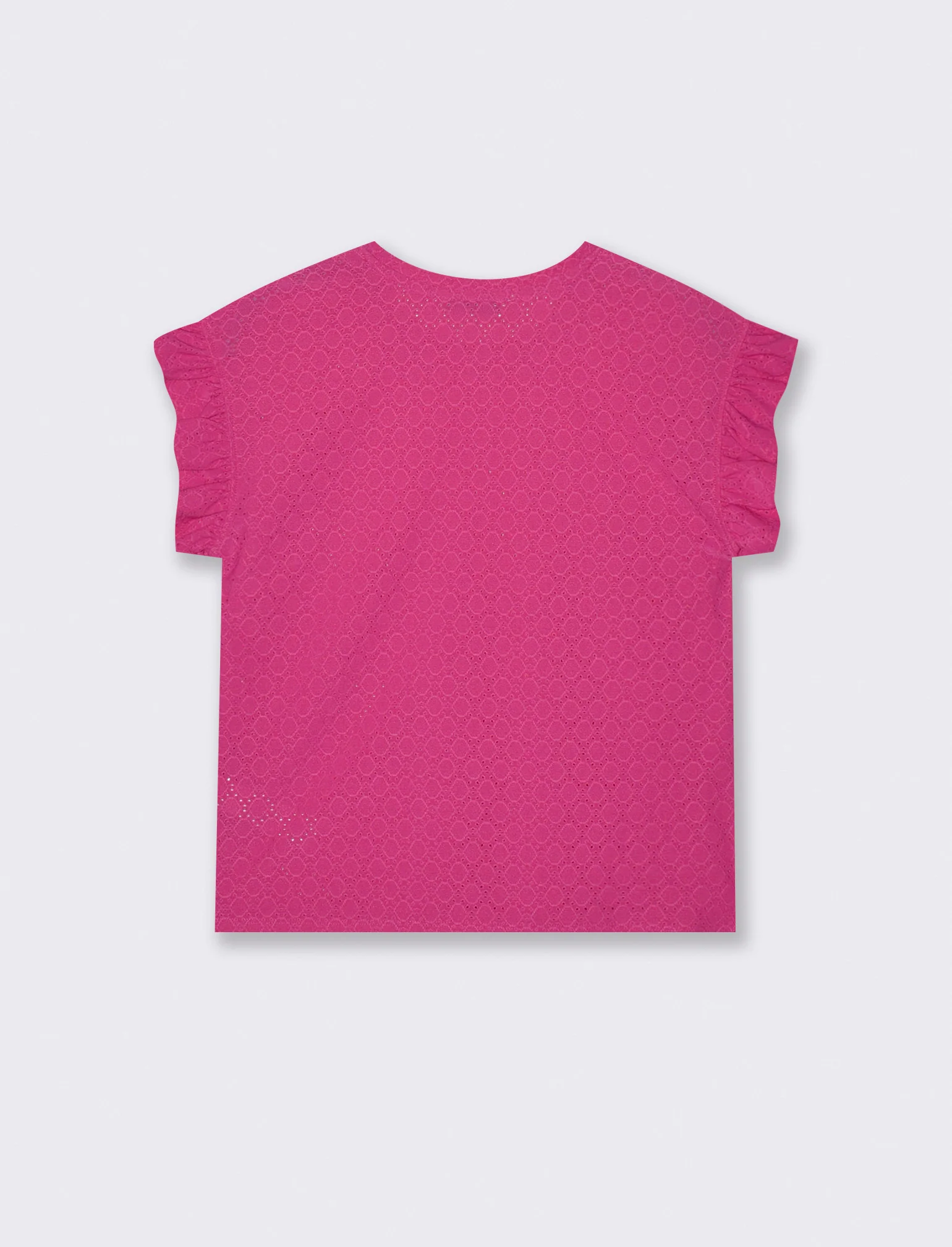 Top Rouches con Girocollo e Maniche - Fuxia - Image 2