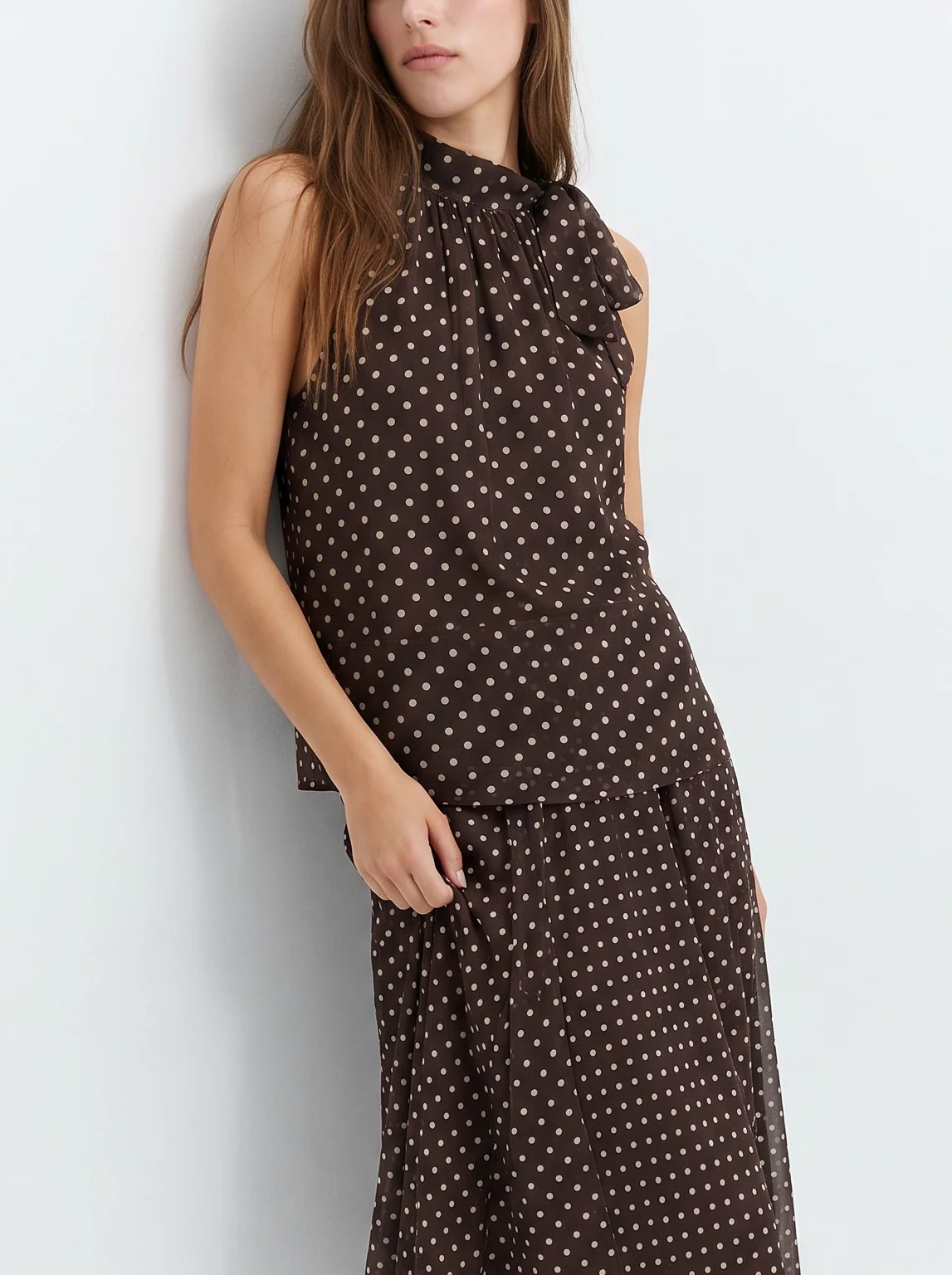 Top Scollo Halter Pois - Moro - Image 3