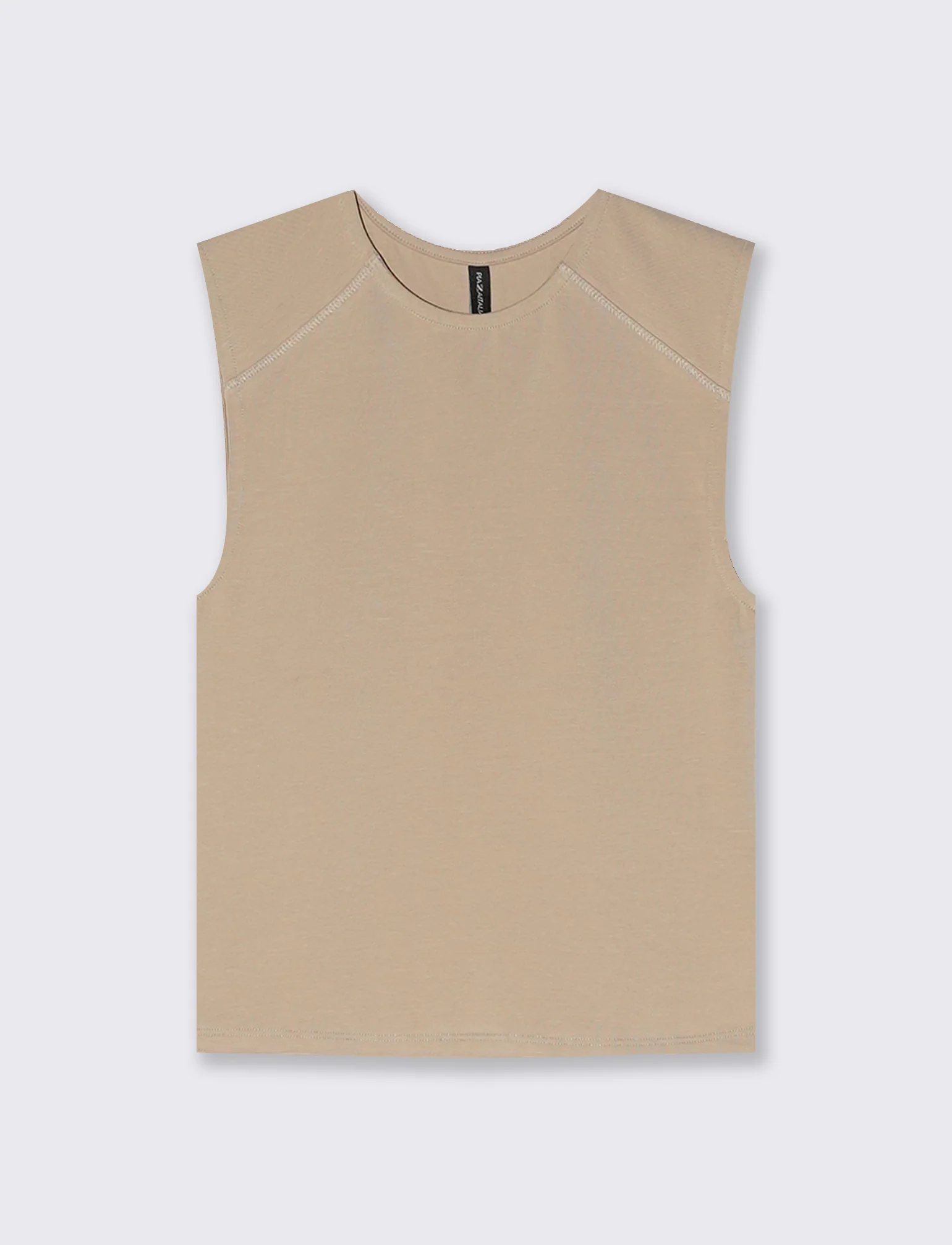 Top Smanicato Aderente Elegante - Beige grano
