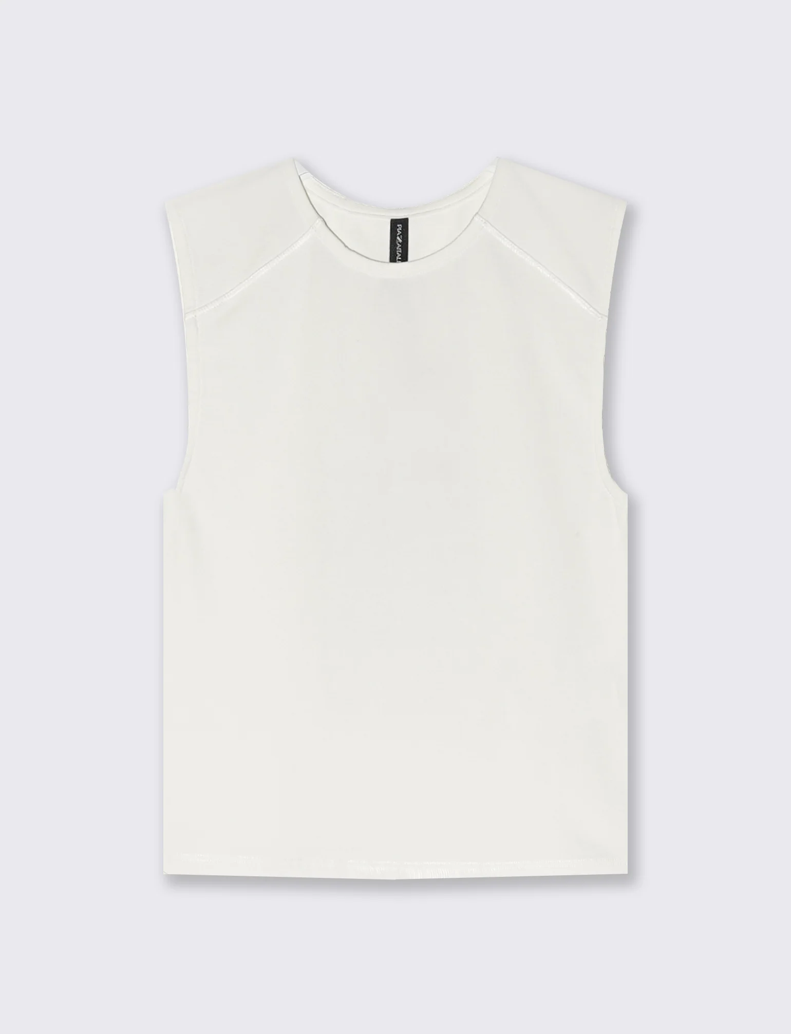 Top Smanicato Aderente Elegante - Bianco latte