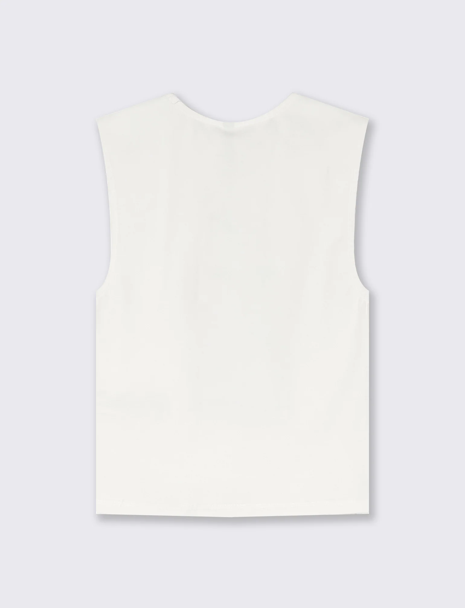 Top Smanicato Aderente Elegante - Bianco latte - Image 2