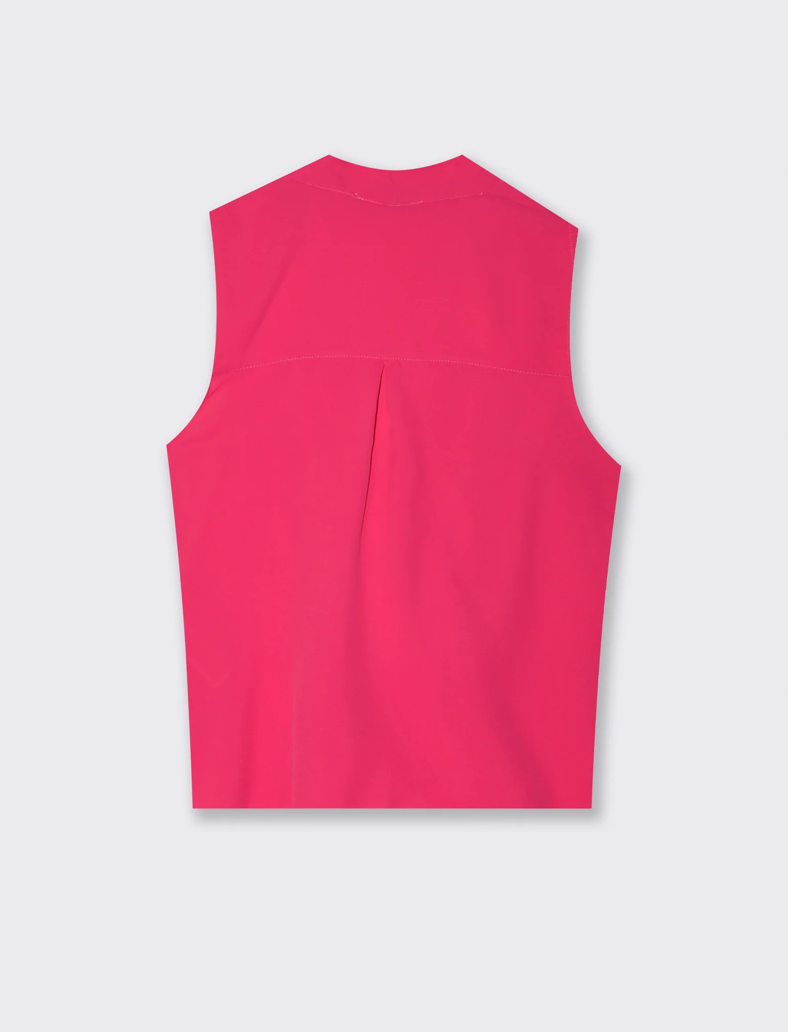 Top smanicato con scollo a V - Fuxia - Image 2