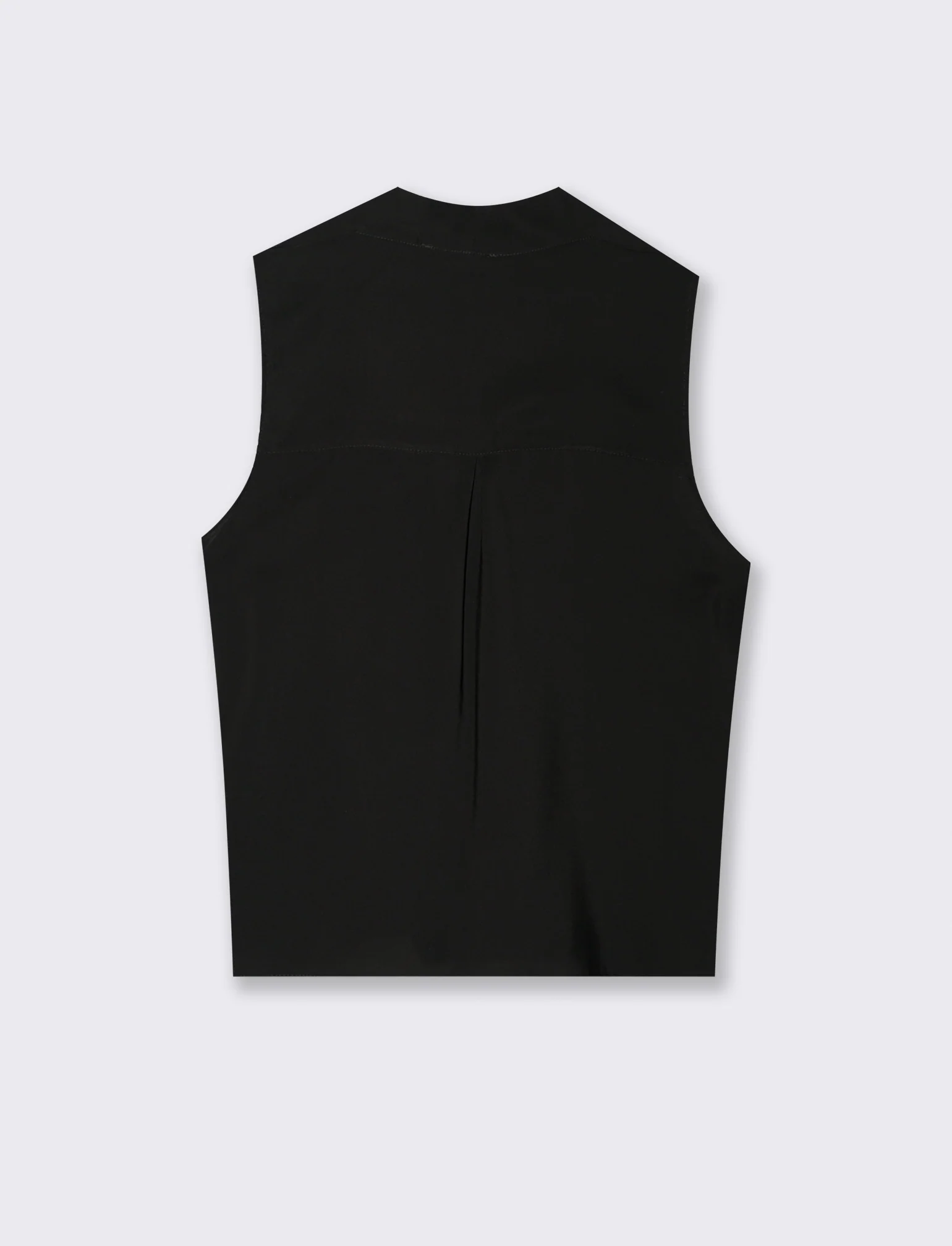 Top smanicato con scollo a V - Nero - Image 4
