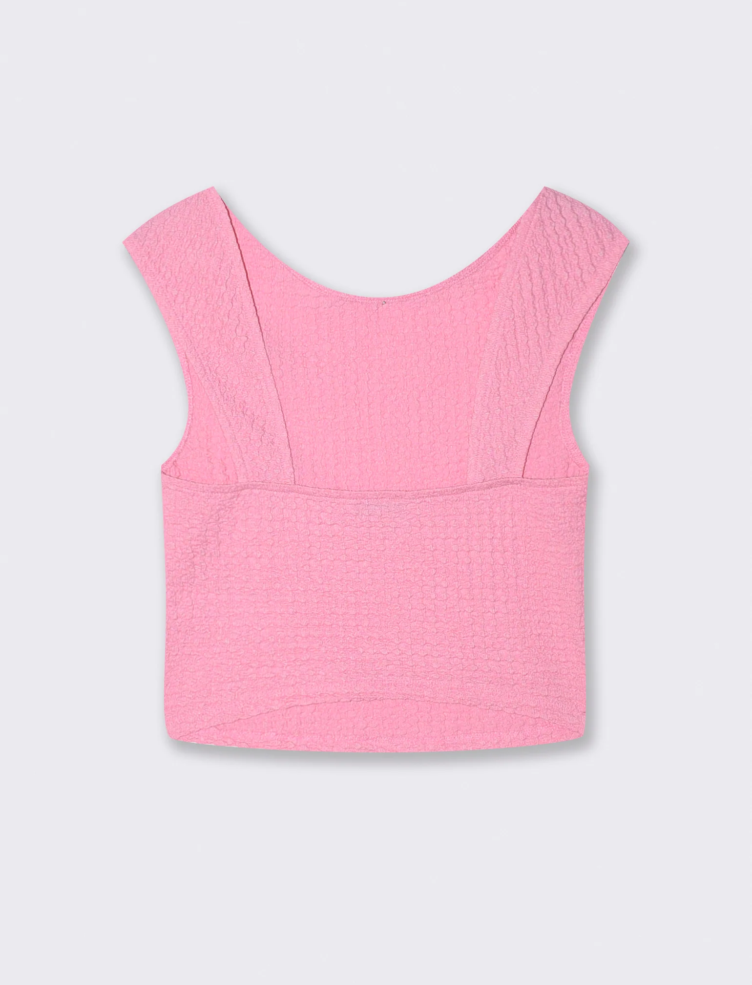 Top Smanicato Elasticizzato Slim fit - Rosa big bubble - Image 2