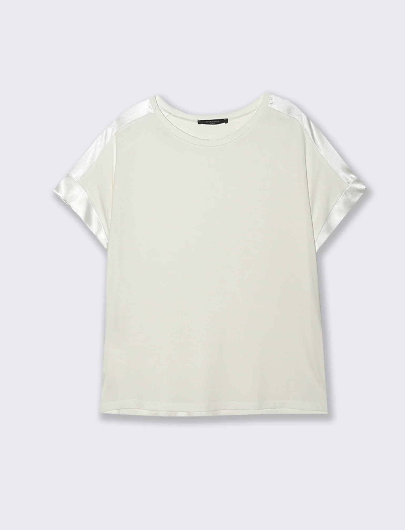 Top stampato sul davanti con scollo sciallato - Bianco latte - Image 3