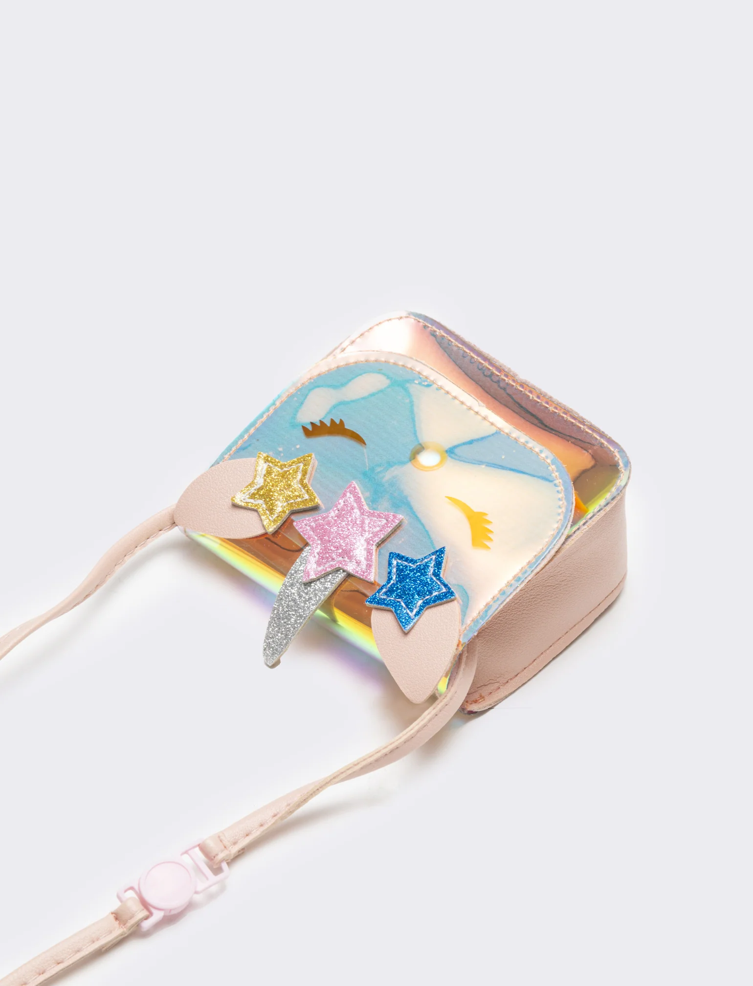Tracolla bambina con patta e unicorno rainbow - Rosa - Image 2