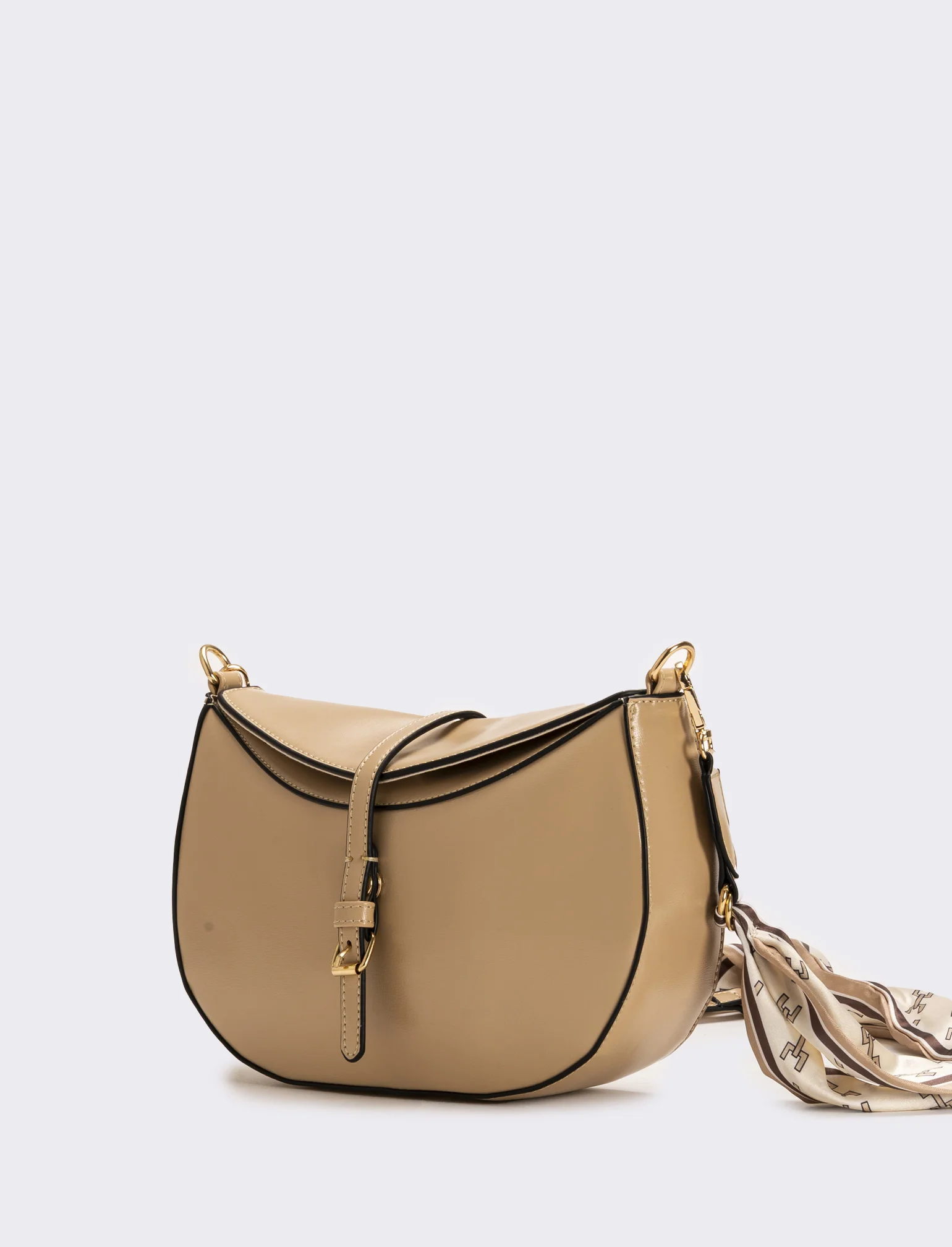 Tracolla donna con foulard varie stampe - Beige - Image 3