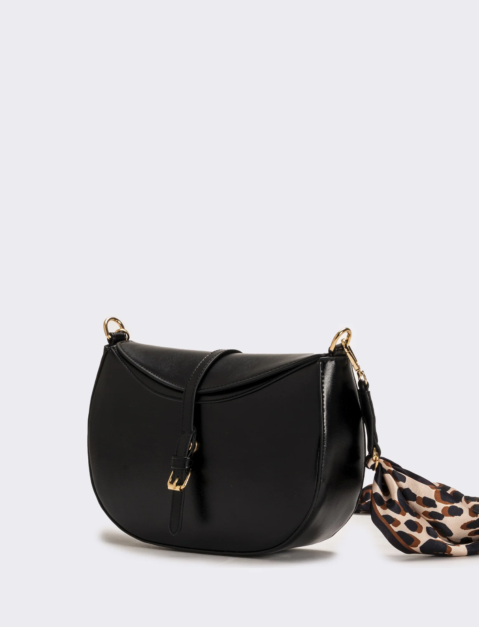 Tracolla donna con foulard varie stampe - Nero - Image 2