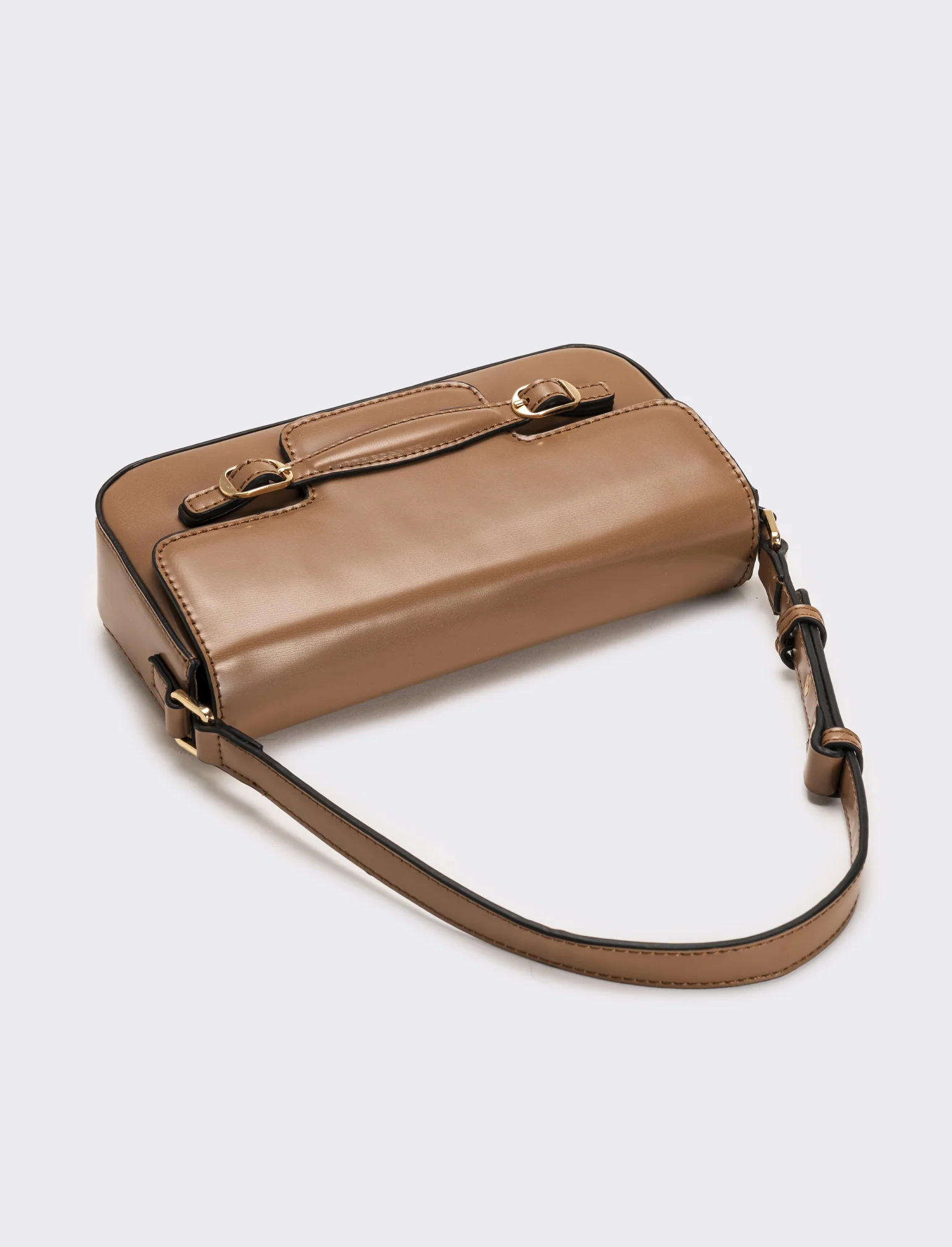 Tracolla donna con pattina - Beige - Image 2
