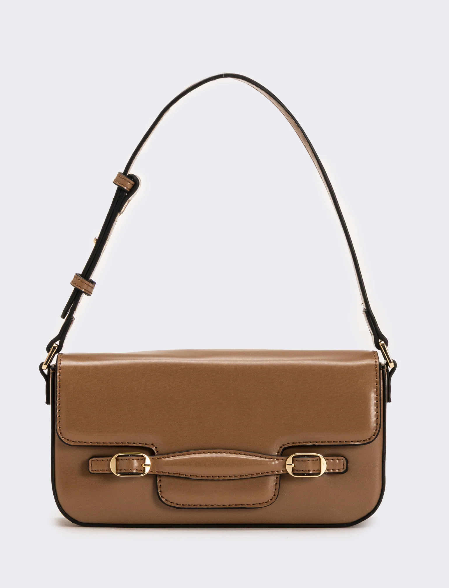 Tracolla donna con pattina - Beige - Image 4