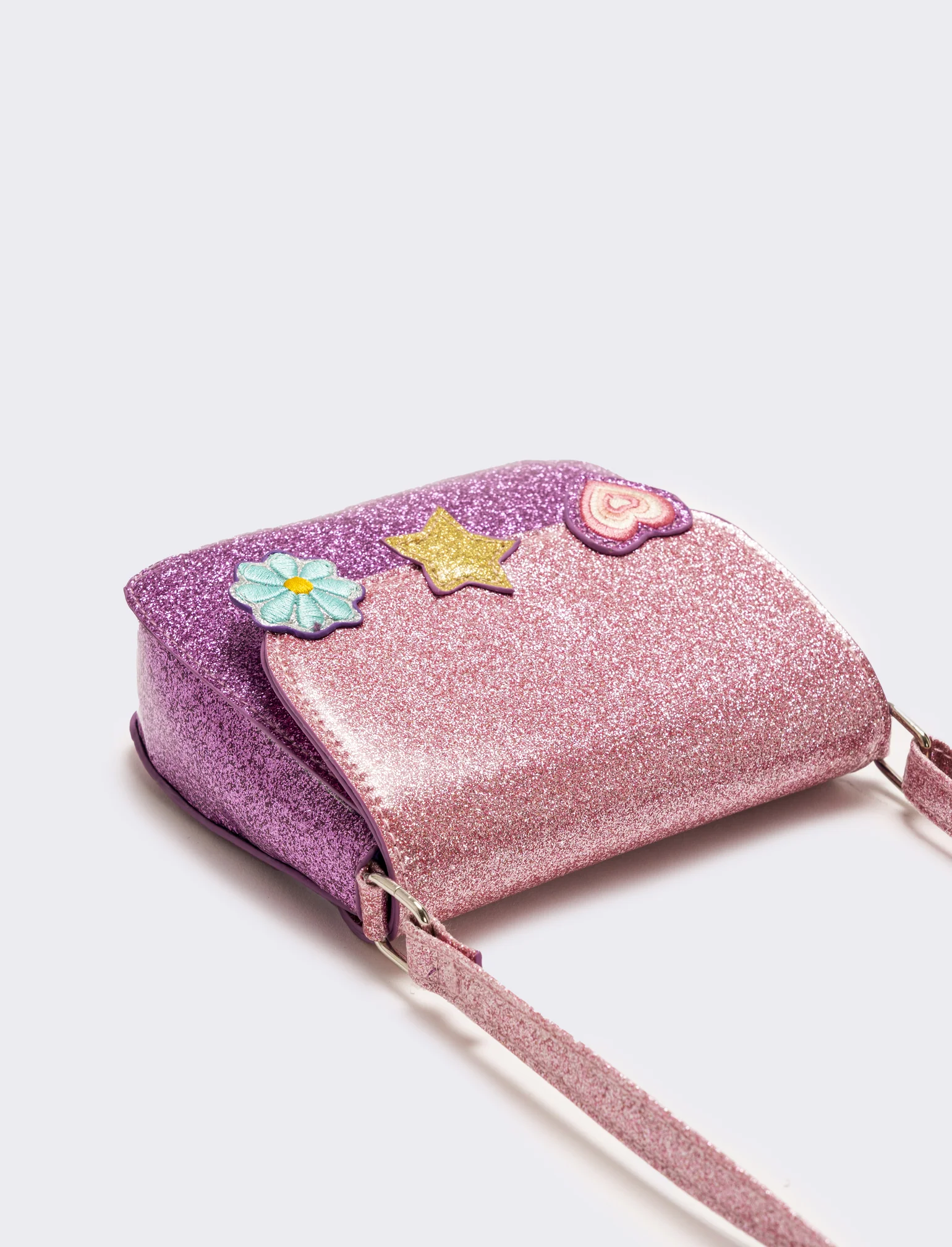 Tracolla glitter bicolor 15x13x4,5 cm - Lilla - Image 2