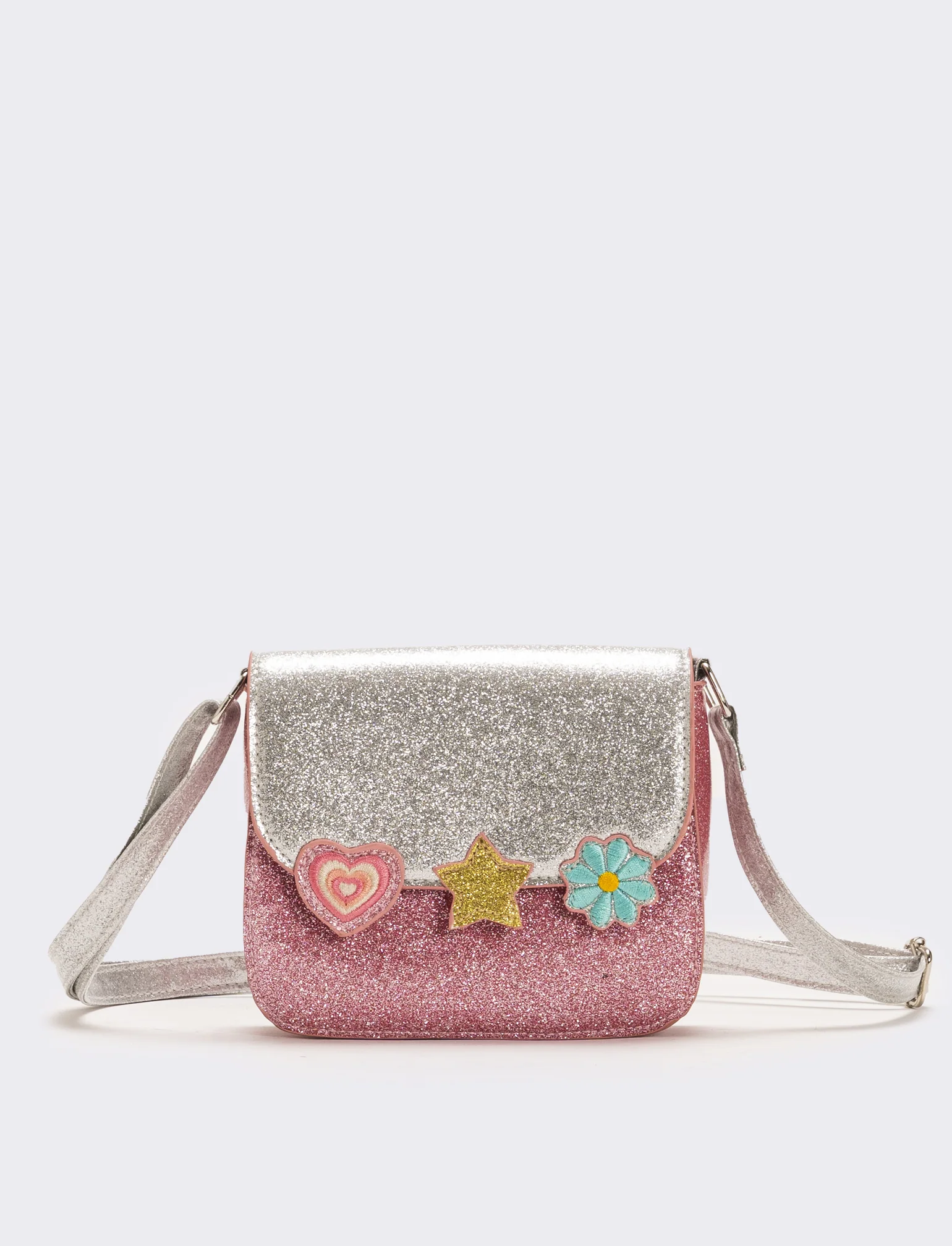 Tracolla glitter bicolor 15x13x4,5 cm - Rosa