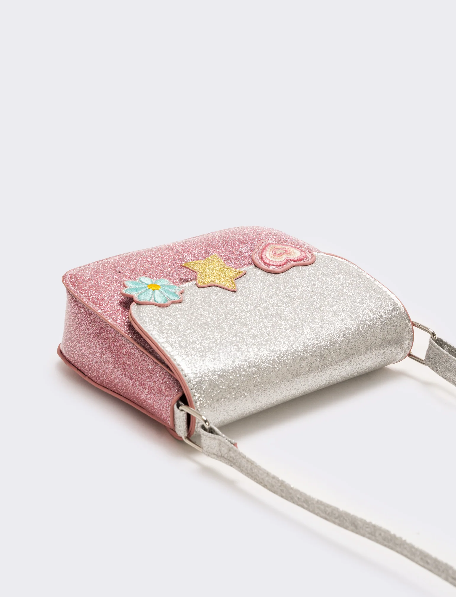 Tracolla glitter bicolor 15x13x4,5 cm - Rosa - Image 2