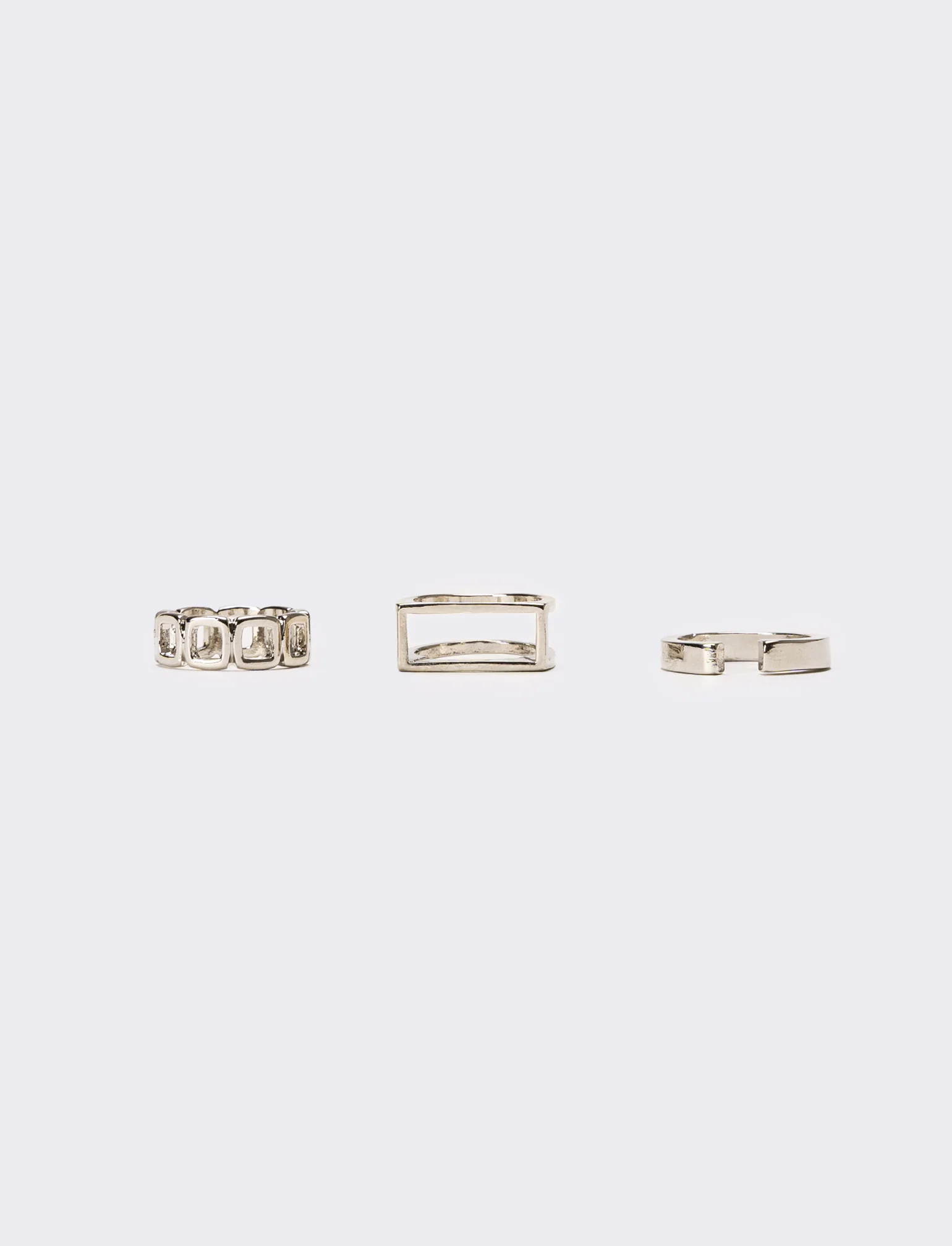 Tre pezzi anelli uomo card - Argento