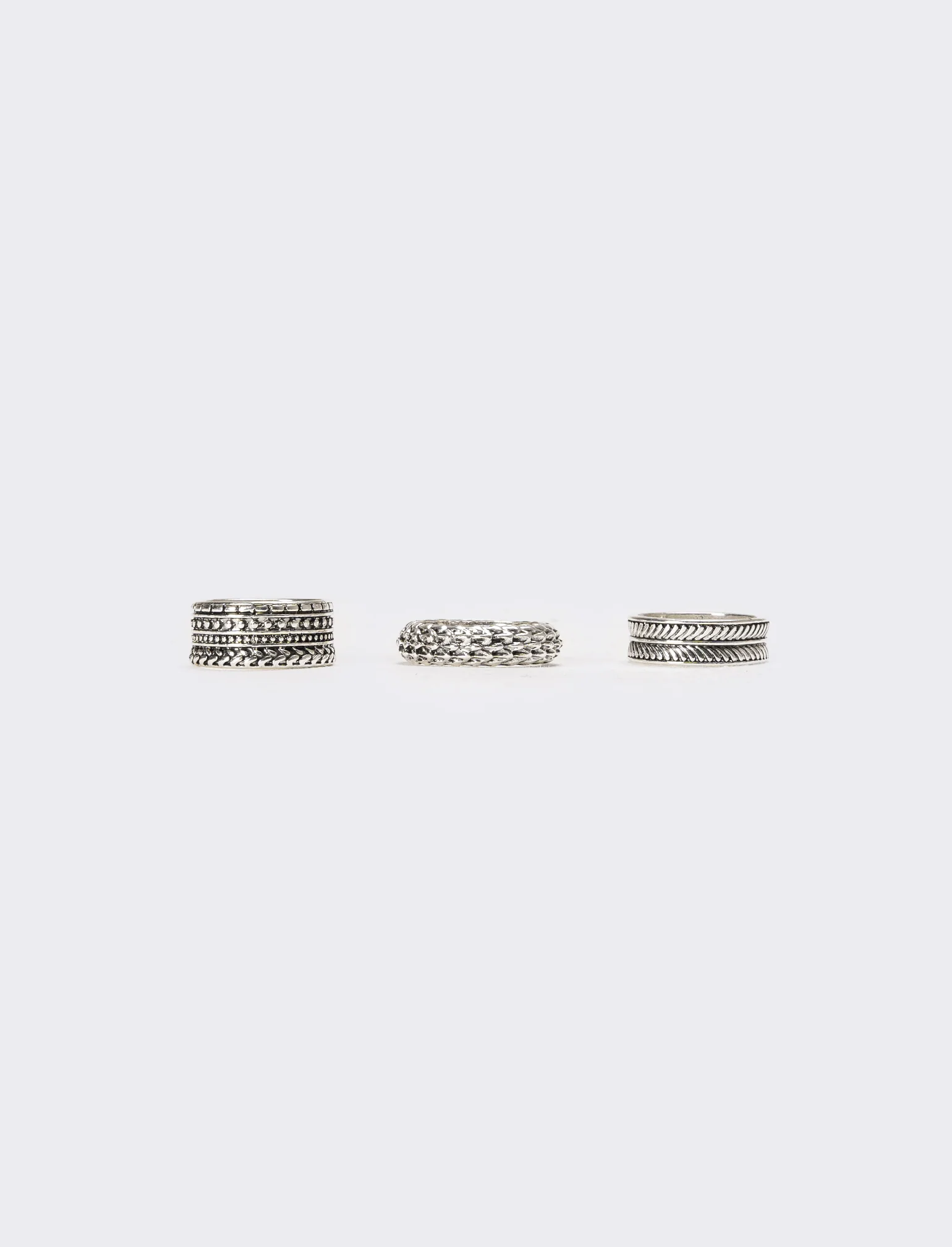Tre pezzi anelli uomo card - Argento - Image 2