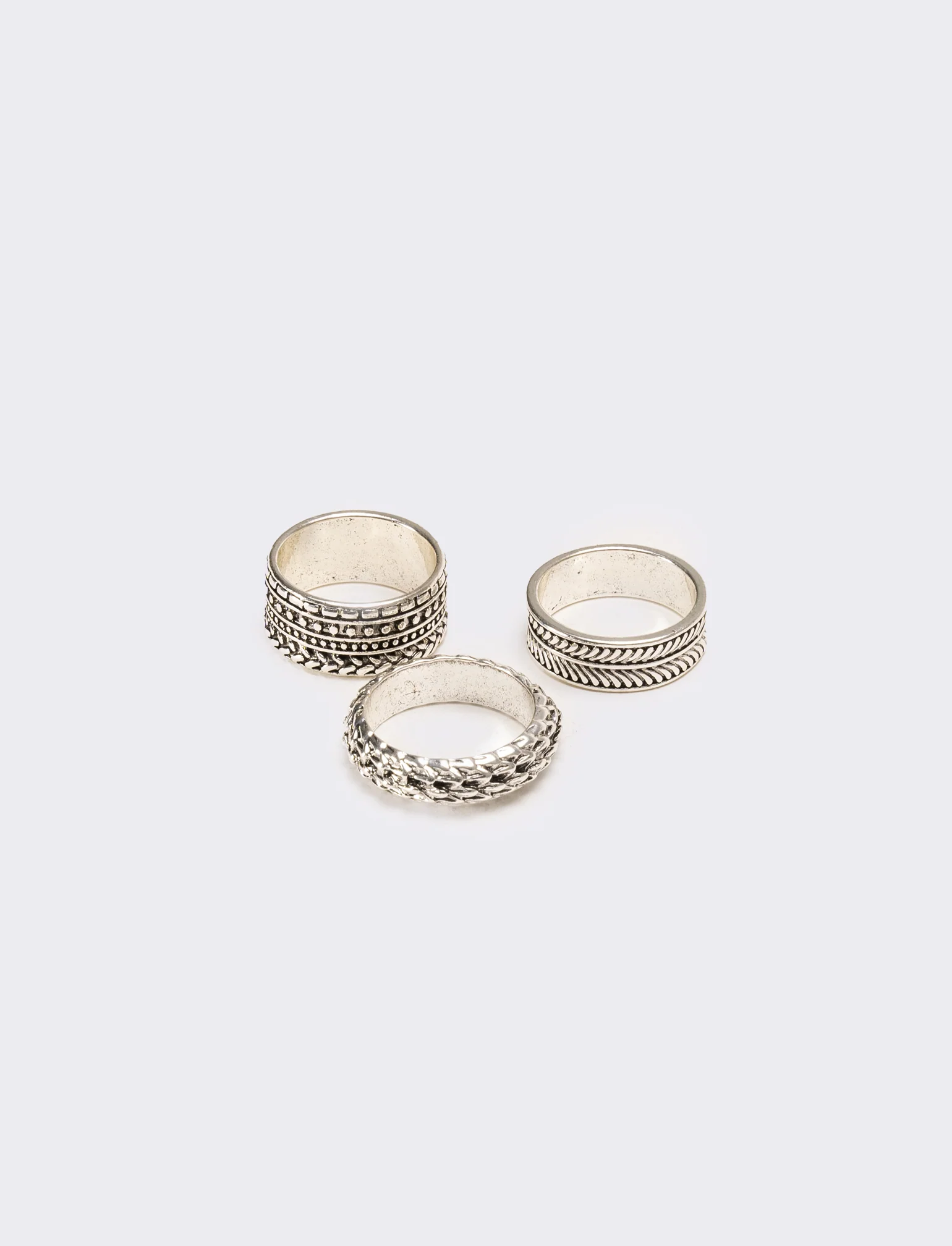 Tre pezzi anelli uomo card - Argento - Image 3