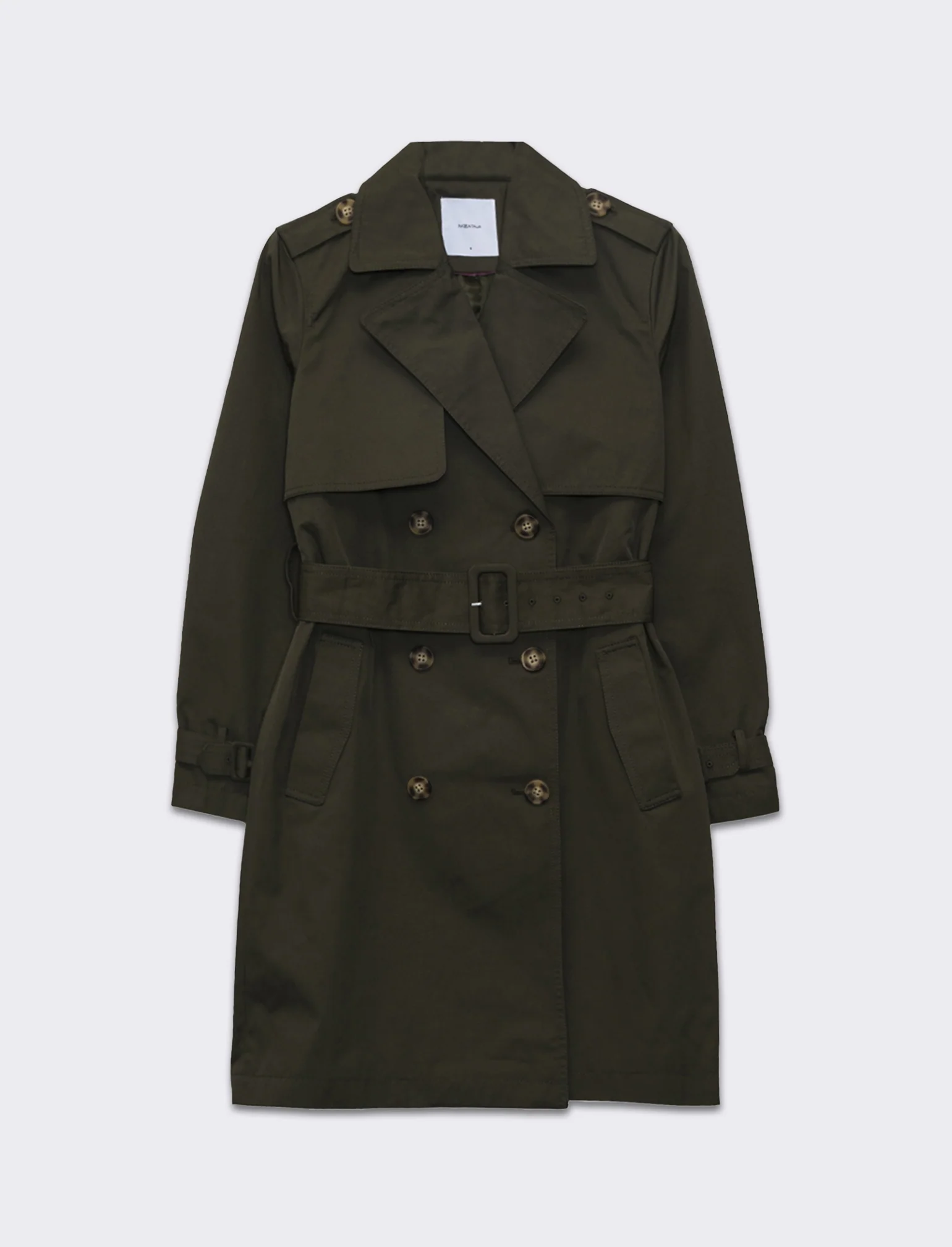 Trench con cintura da donna - Verde militare - Image 4