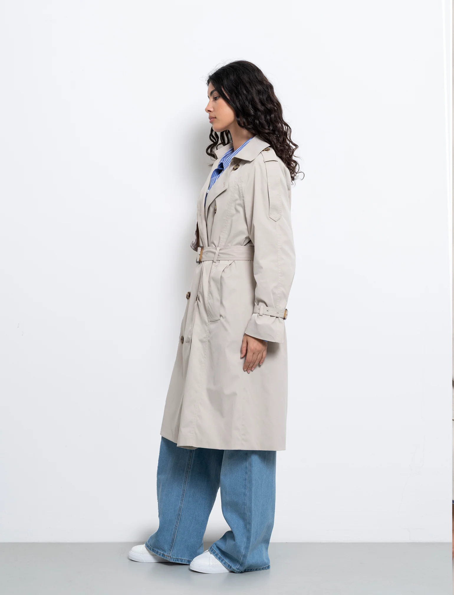 Trench doppio petto da donna - Sabbia - Image 2