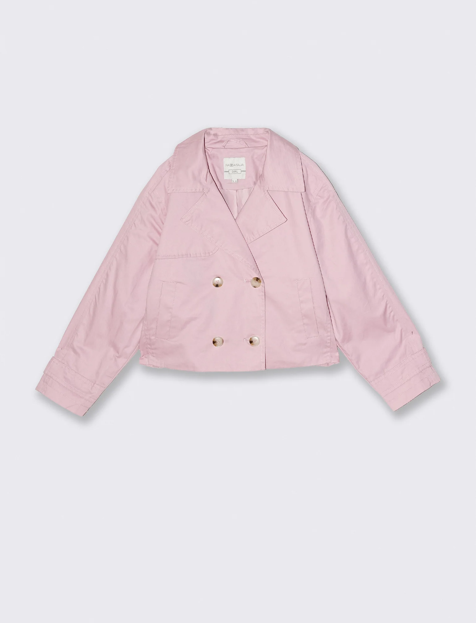 Trench doppio petto per bambina elegante - Rosa chiaro